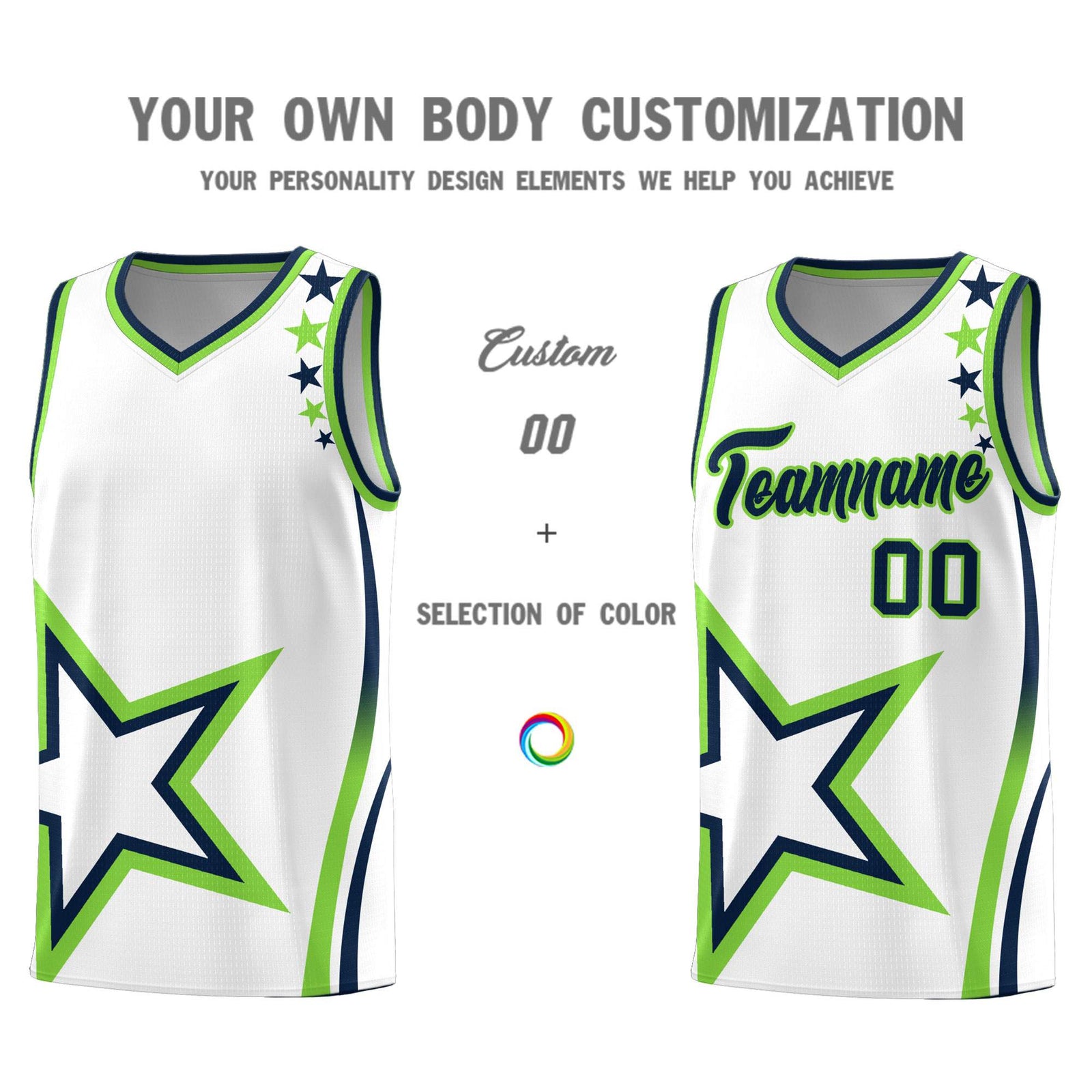 Custom White Shoulder Stars Graffiti Pattern Sets Basketball Jersey