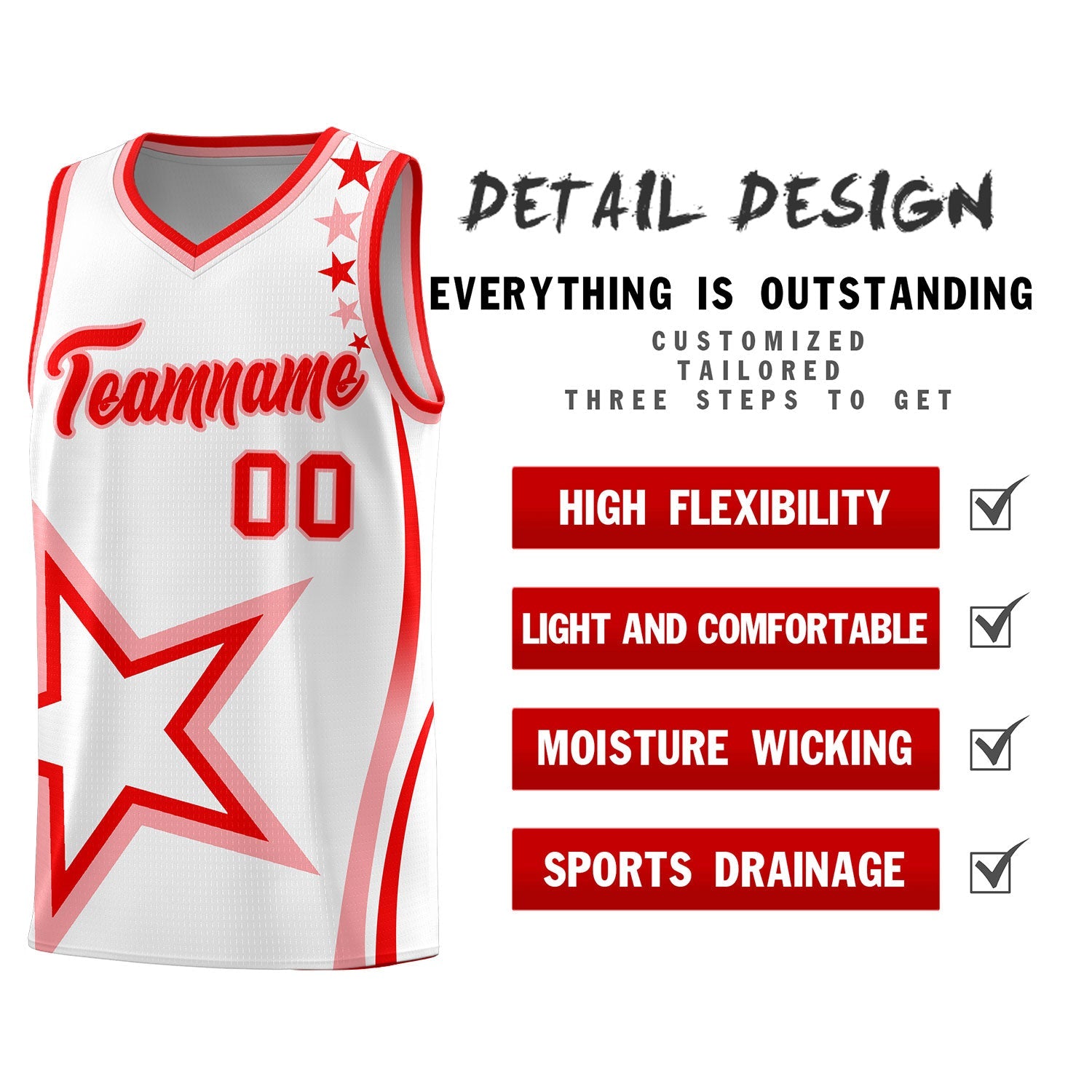 Custom White Shoulder Stars Graffiti Pattern Sets Basketball Jersey