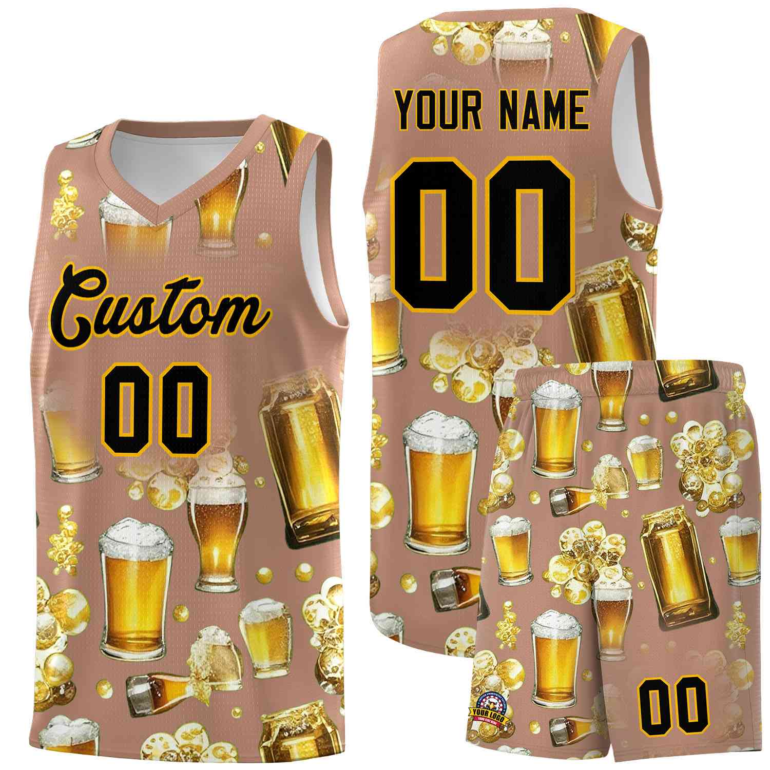 Custom Coffee National Beer Day Personalized Beer Bubble Basketball Jersey | Perfect for parties | Dye-sublimation printing | KXKSHOP