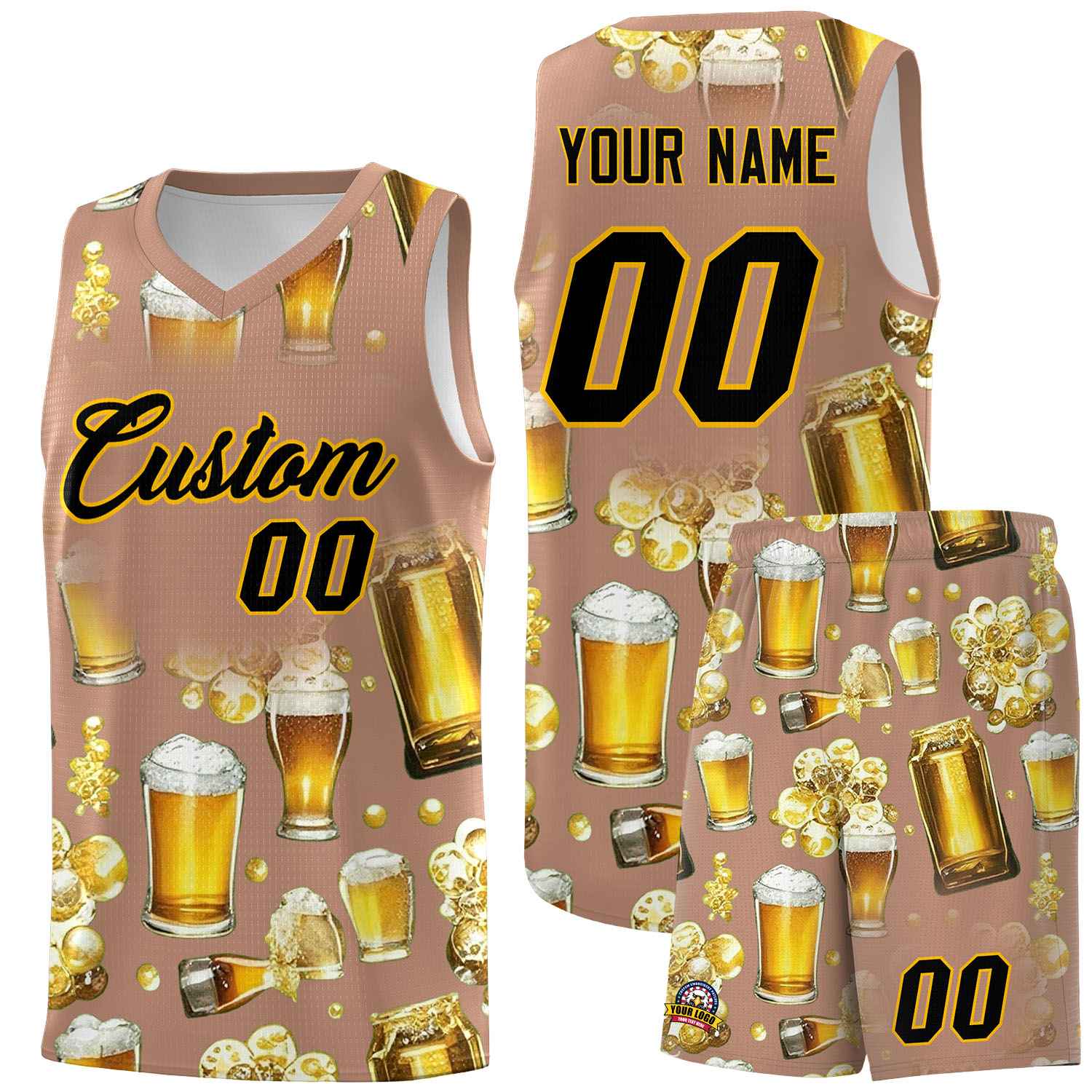 Custom Coffee National Beer Day Personalized Beer Bubble Basketball Jersey | Perfect for parties | Dye-sublimation printing | KXKSHOP