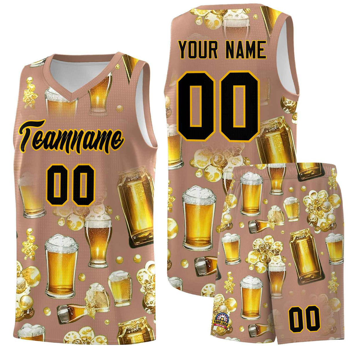 Custom Coffee National Beer Day Personalized Beer Bubble Basketball Jersey | Perfect for parties | Dye-sublimation printing | KXKSHOP