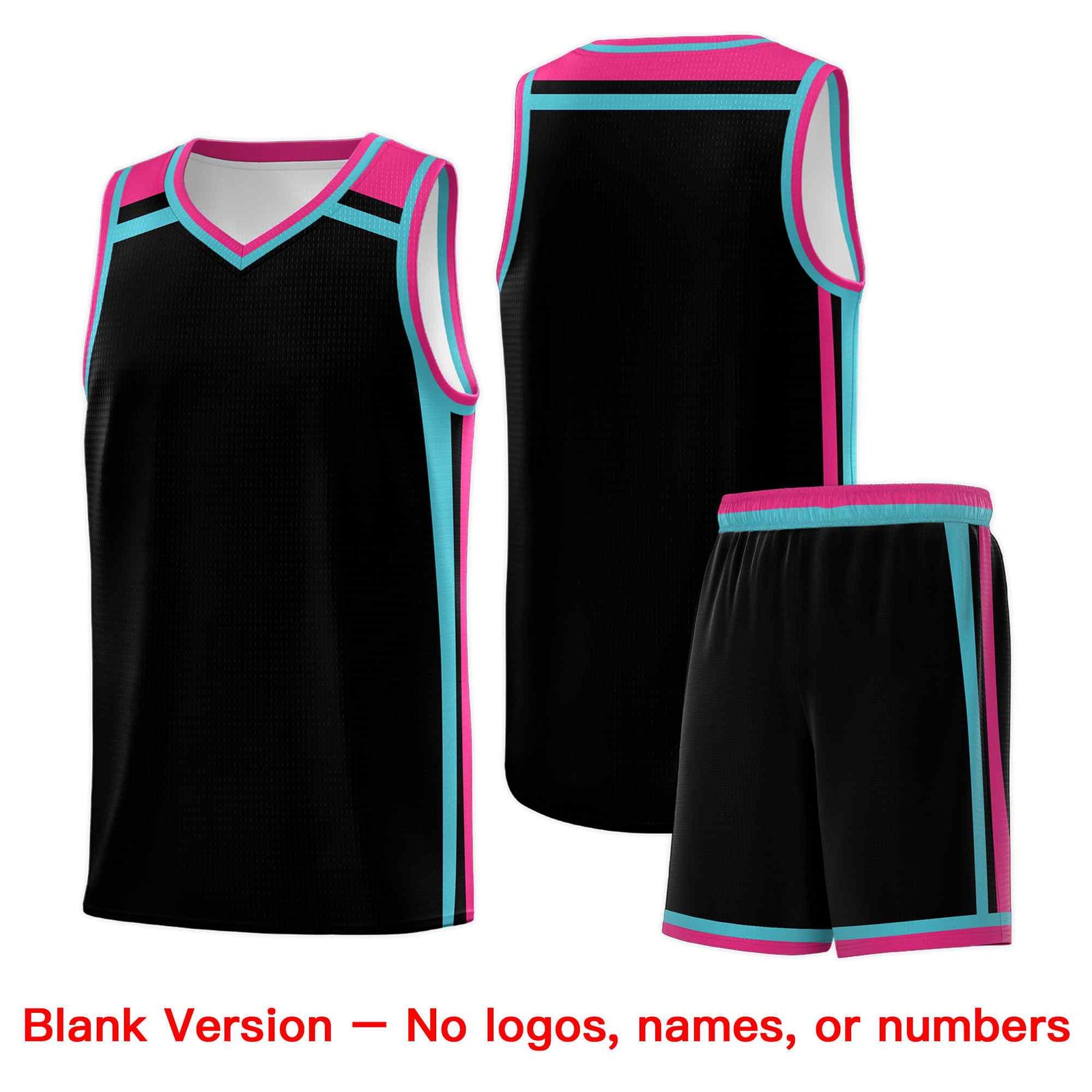 Custom Black Sky Blue Rose Red Trendy Color Charge Series Sports Uniform Basketball Jersey| KXKSHOP