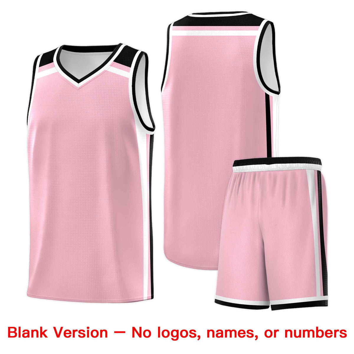 Custom Light Pink White Black Trendy Color Charge Series Sports Uniform Basketball Jersey| KXKSHOP