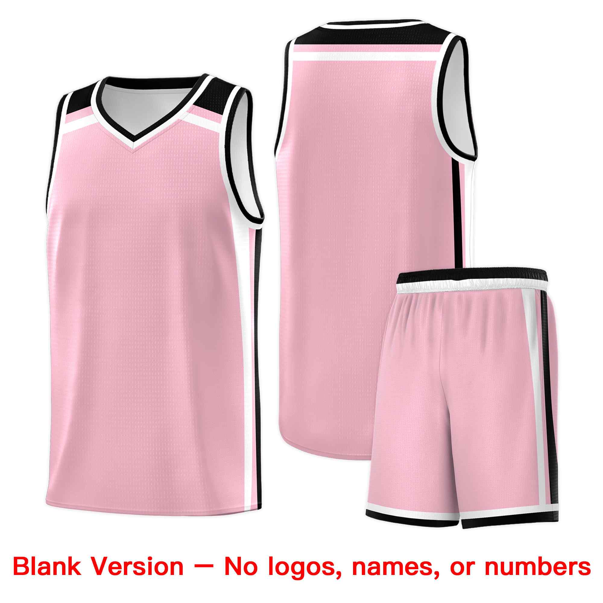 Custom Light Pink White Black Trendy Color Charge Series Sports Uniform Basketball Jersey| KXKSHOP