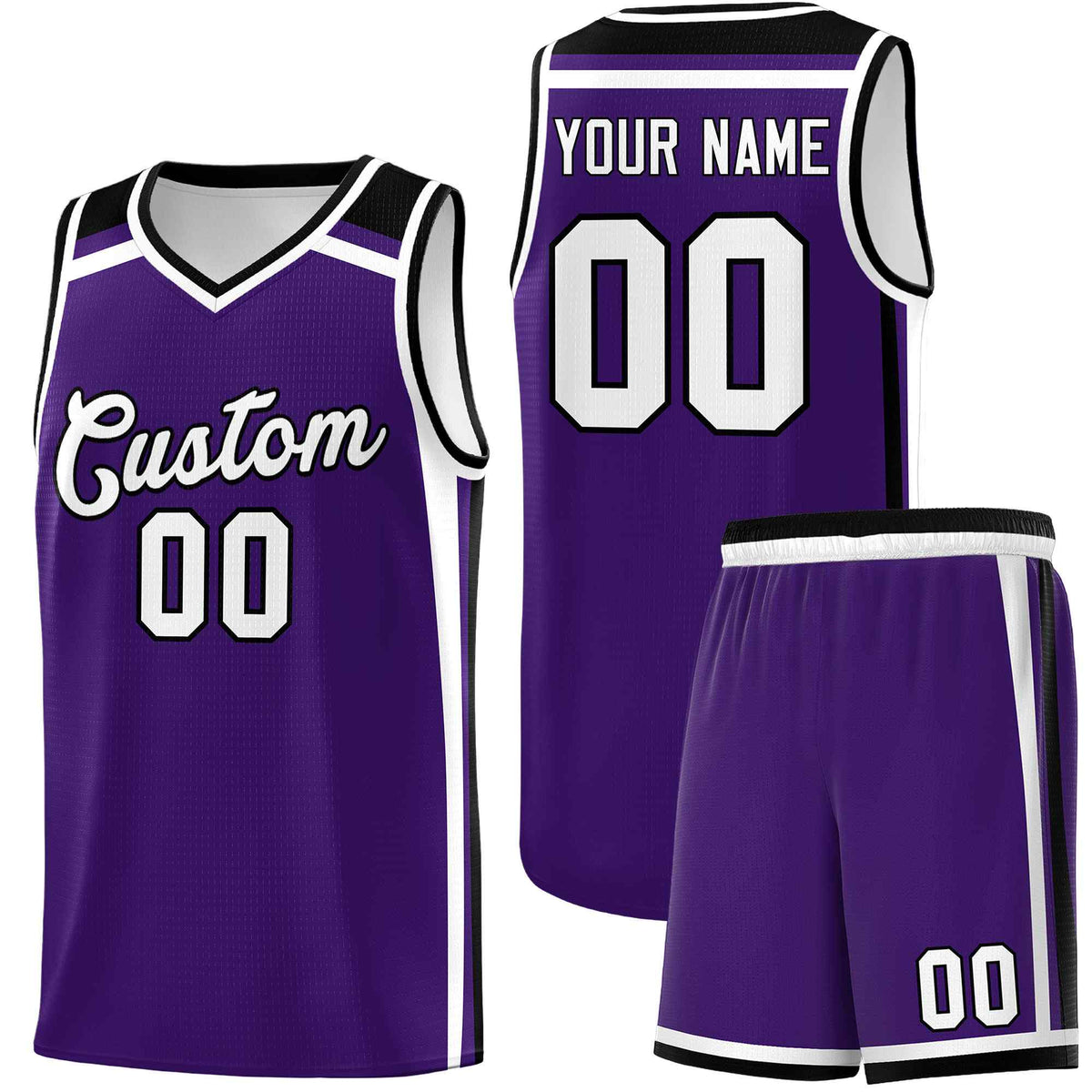 Custom Purple White Black Trendy Color Charge Series Sports Uniform Basketball Jersey| KXKSHOP
