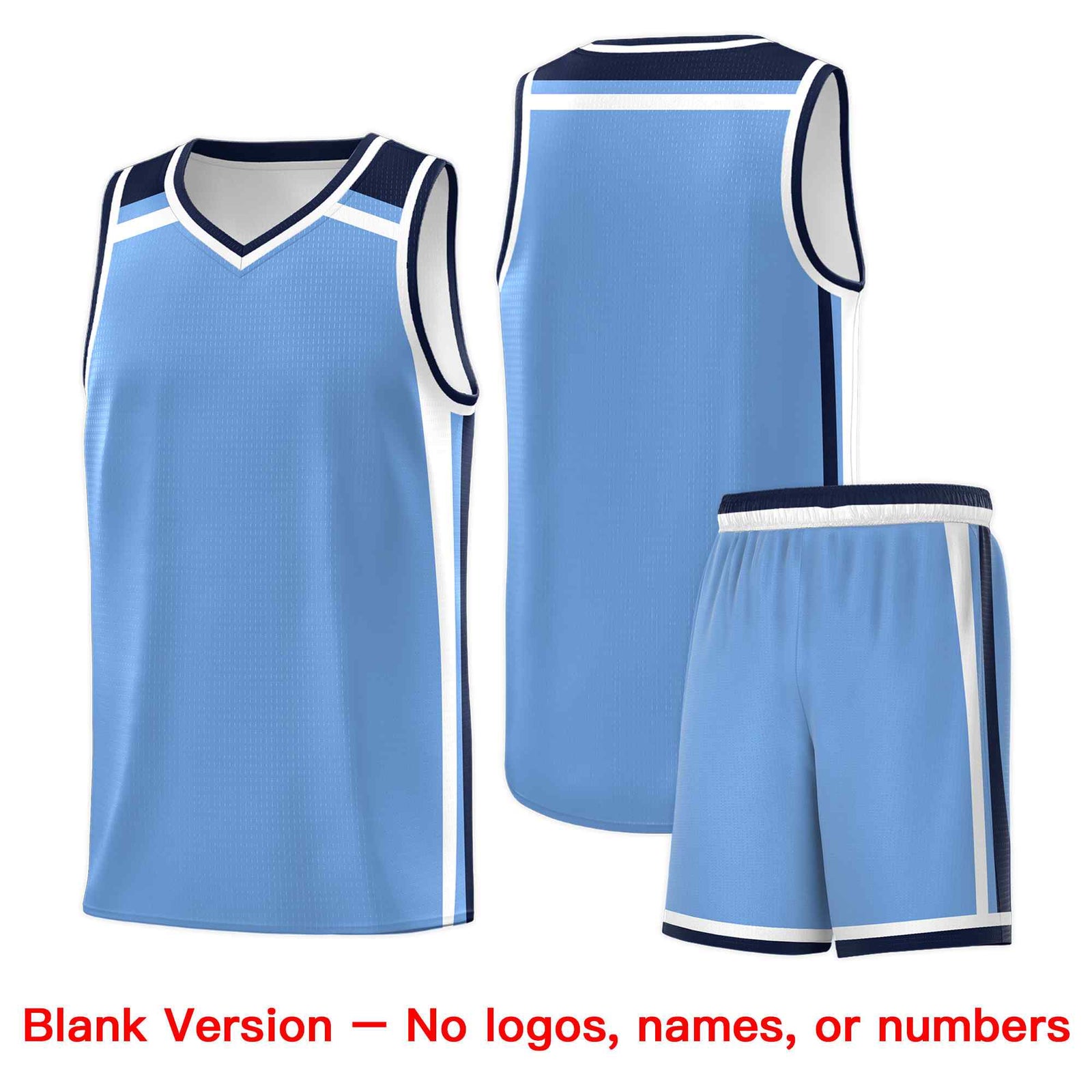 Custom Light Blue Navy White Trendy Color Charge Series Sports Uniform Basketball Jersey| KXKSHOP