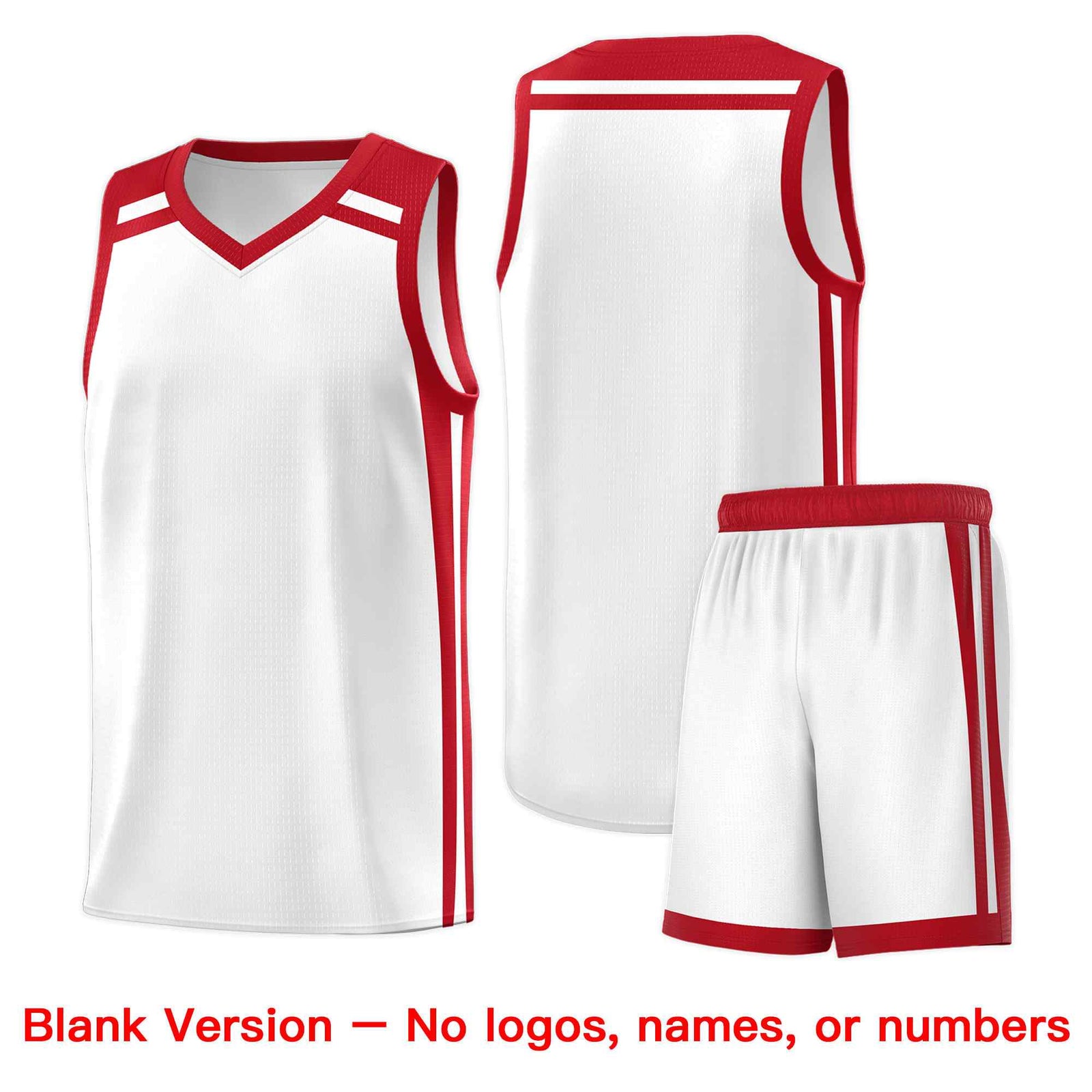 Custom White Red  Trendy Color Charge Series Sports Uniform Basketball Jersey| KXKSHOP