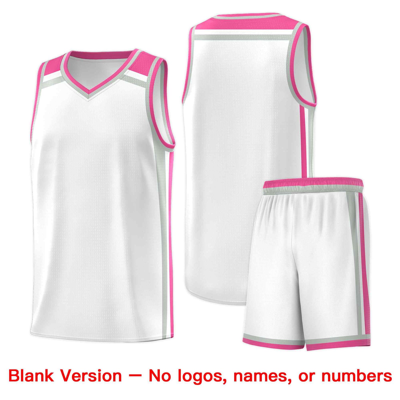 Custom White Gray Pink Trendy Color Charge Series Sports Uniform Basketball Jersey| KXKSHOP