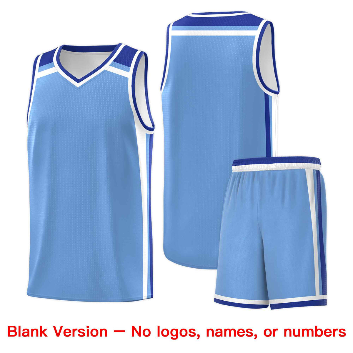 Custom Light Blue Royal Blue White Trendy Color Charge Series Sports Uniform Basketball Jersey| KXKSHOP