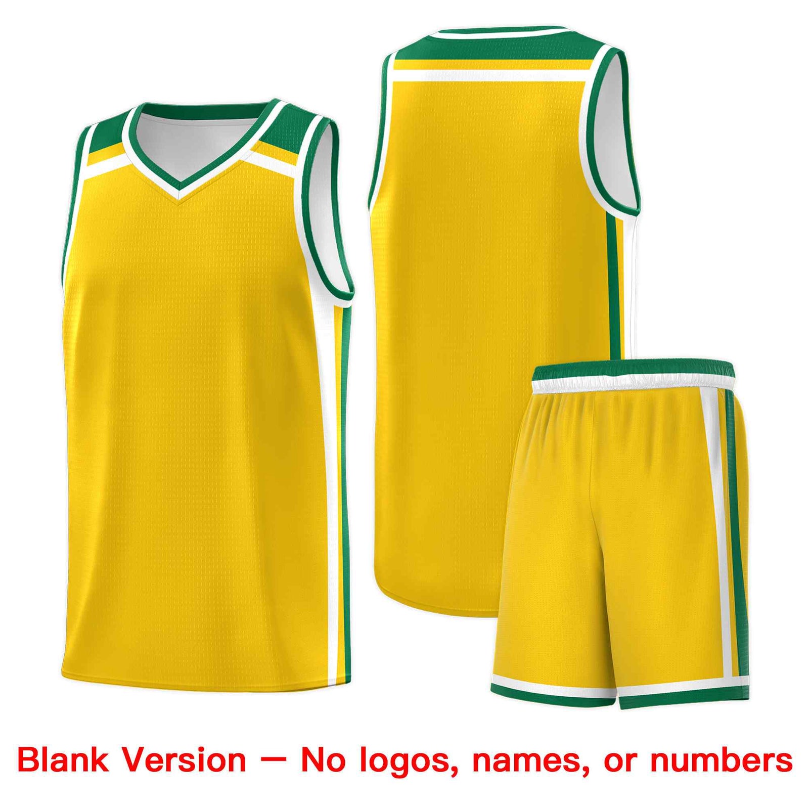 Custom Gold Kelly Green White Trendy Color Charge Series Sports Uniform Basketball Jersey| KXKSHOP
