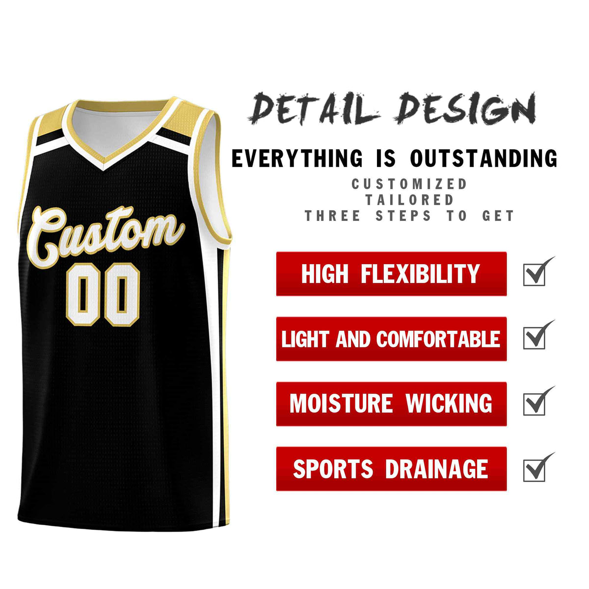 Custom Black Khaki White Trendy Color Charge Series Sports Uniform Basketball Jersey| KXKSHOP