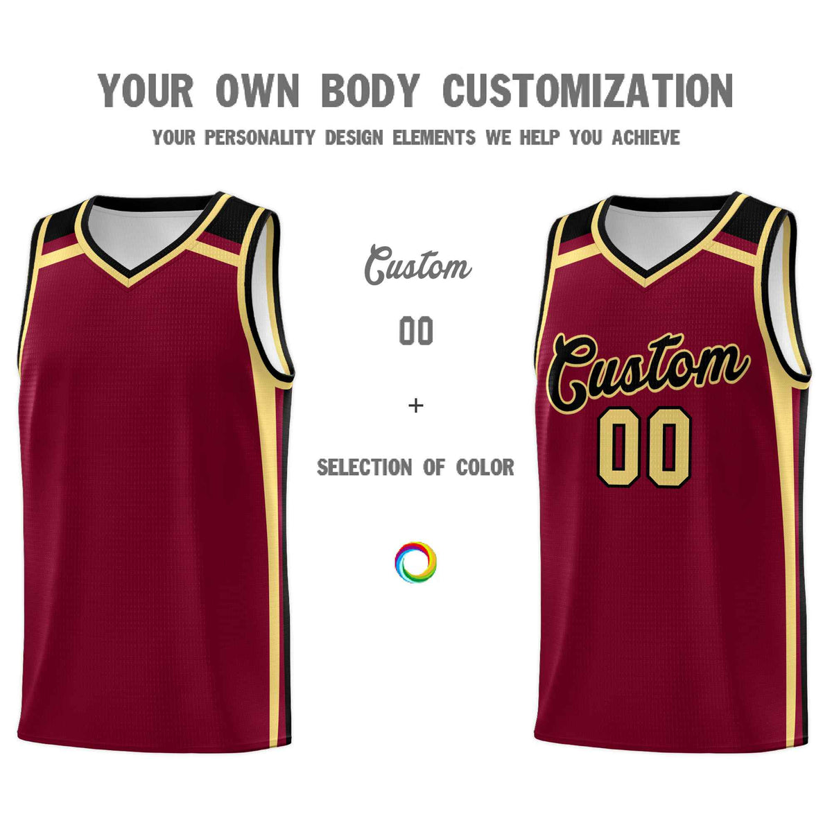 Custom Crimson Khaki Black Trendy Color Charge Series Sports Uniform Basketball Jersey