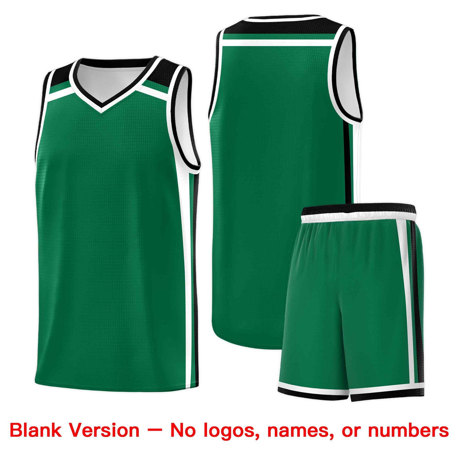 Custom Kelly Green Black White Trendy Color Charge Series Sports Uniform Basketball Jersey