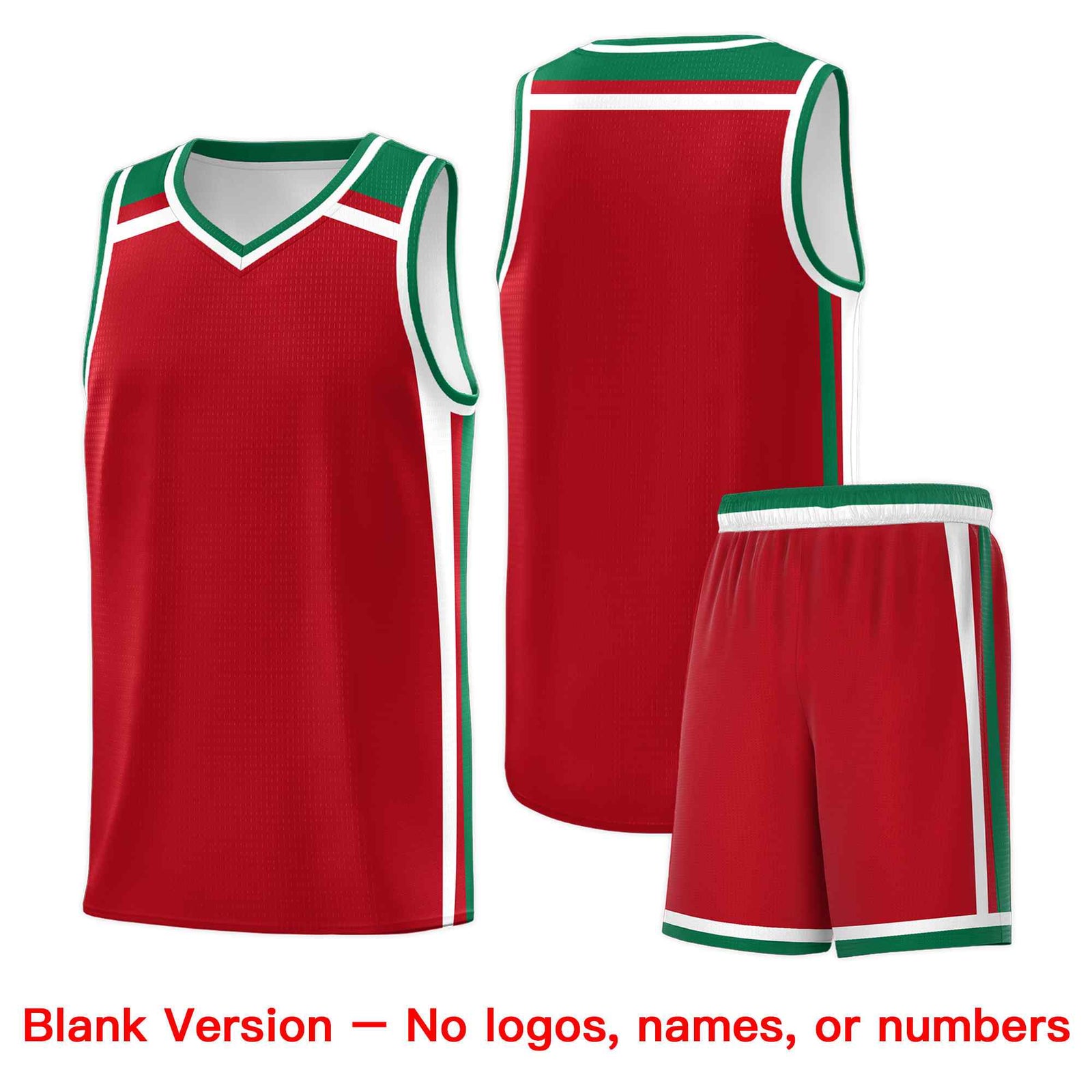 Custom Red White Kelly Green Trendy Color Charge Series Sports Uniform Basketball Jersey