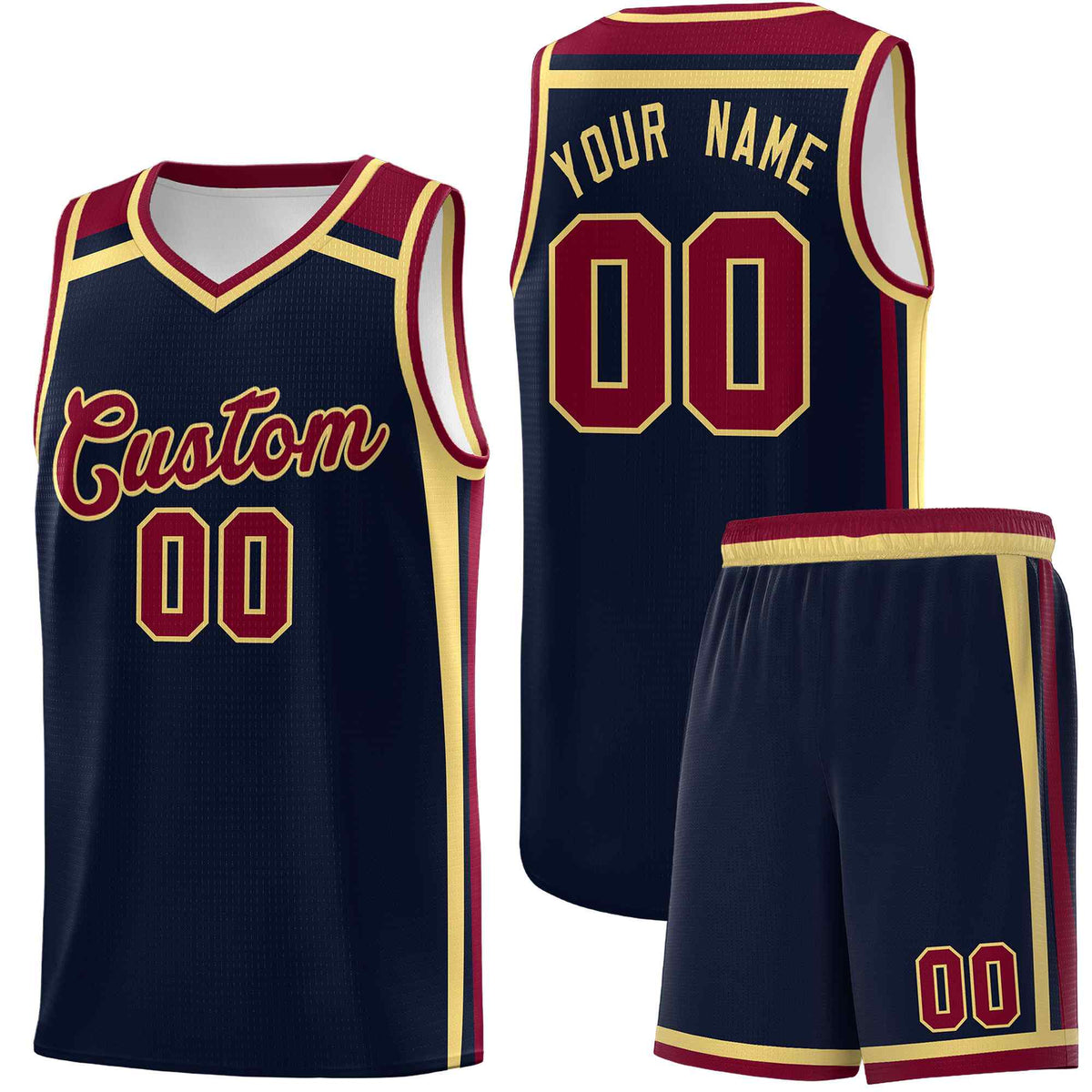 Custom Navy Khaki Crimson Trendy Color Charge Series Sports Uniform Basketball Jersey