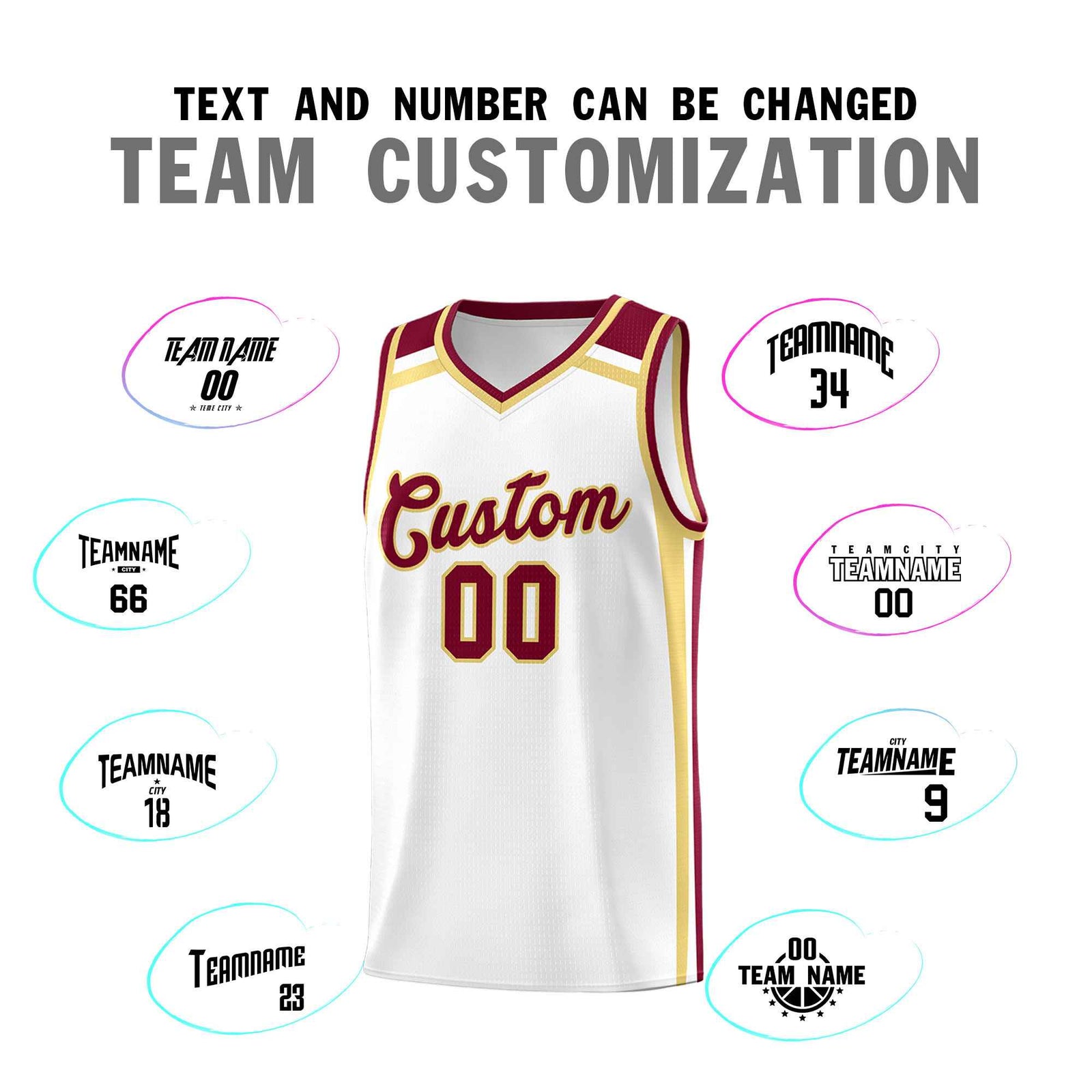 Custom White Khaki Crimson Trendy Color Charge Series Sports Uniform Basketball Jersey