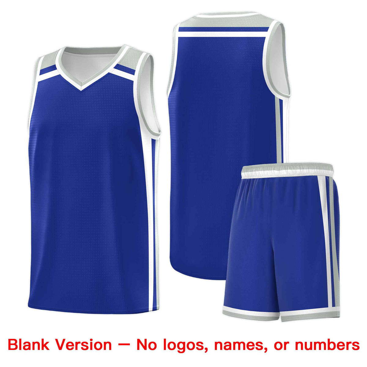 Custom Royal Blue White Gray Trendy Color Charge Series Sports Uniform Basketball Jersey