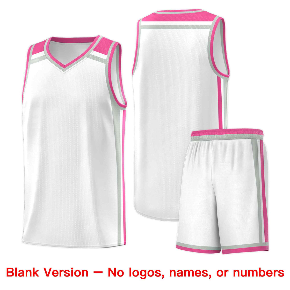 Custom White Gray Pink Trendy Color Charge Series Sports Uniform Basketball Jersey