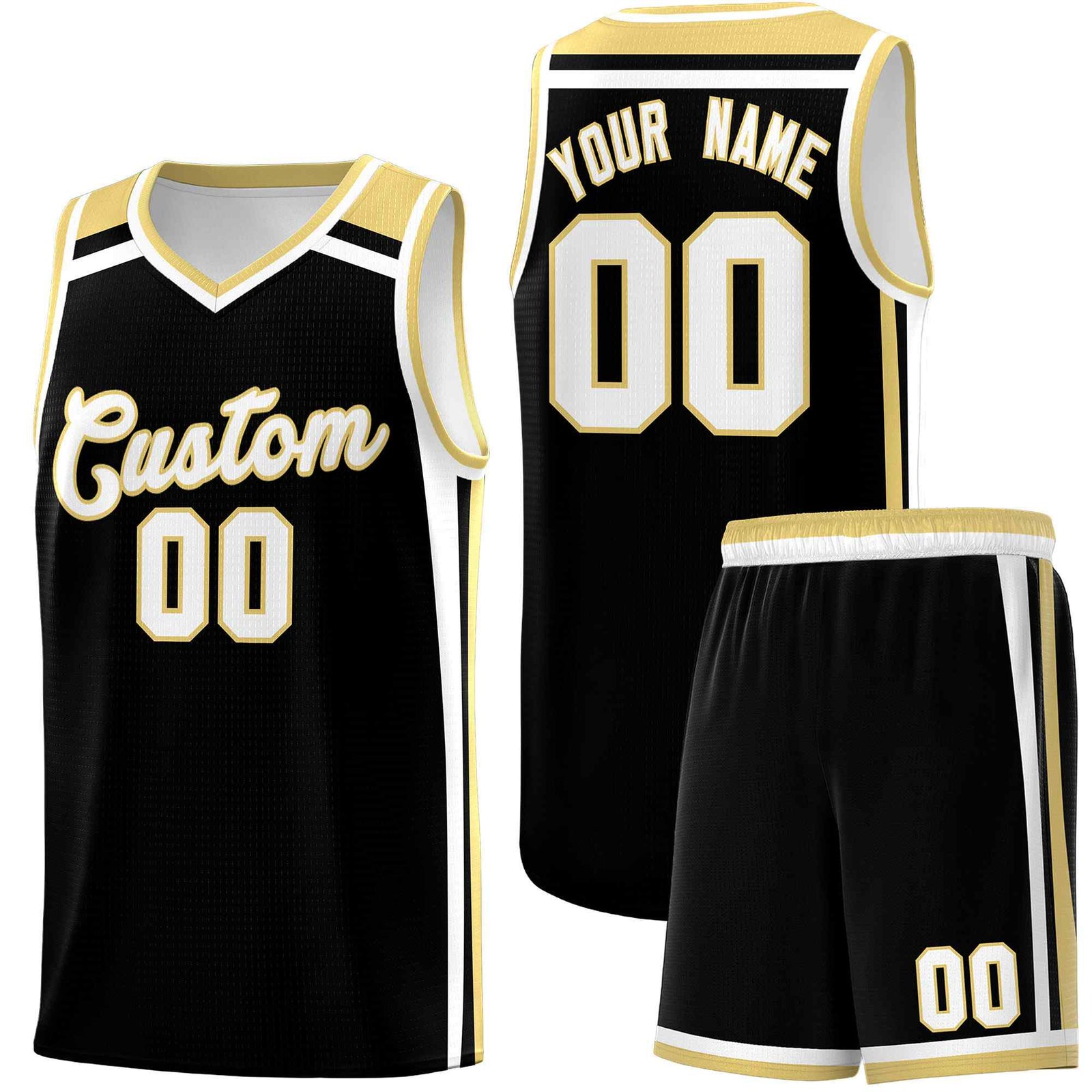 Custom Black Khaki White Trendy Color Charge Series Sports Uniform Basketball Jersey