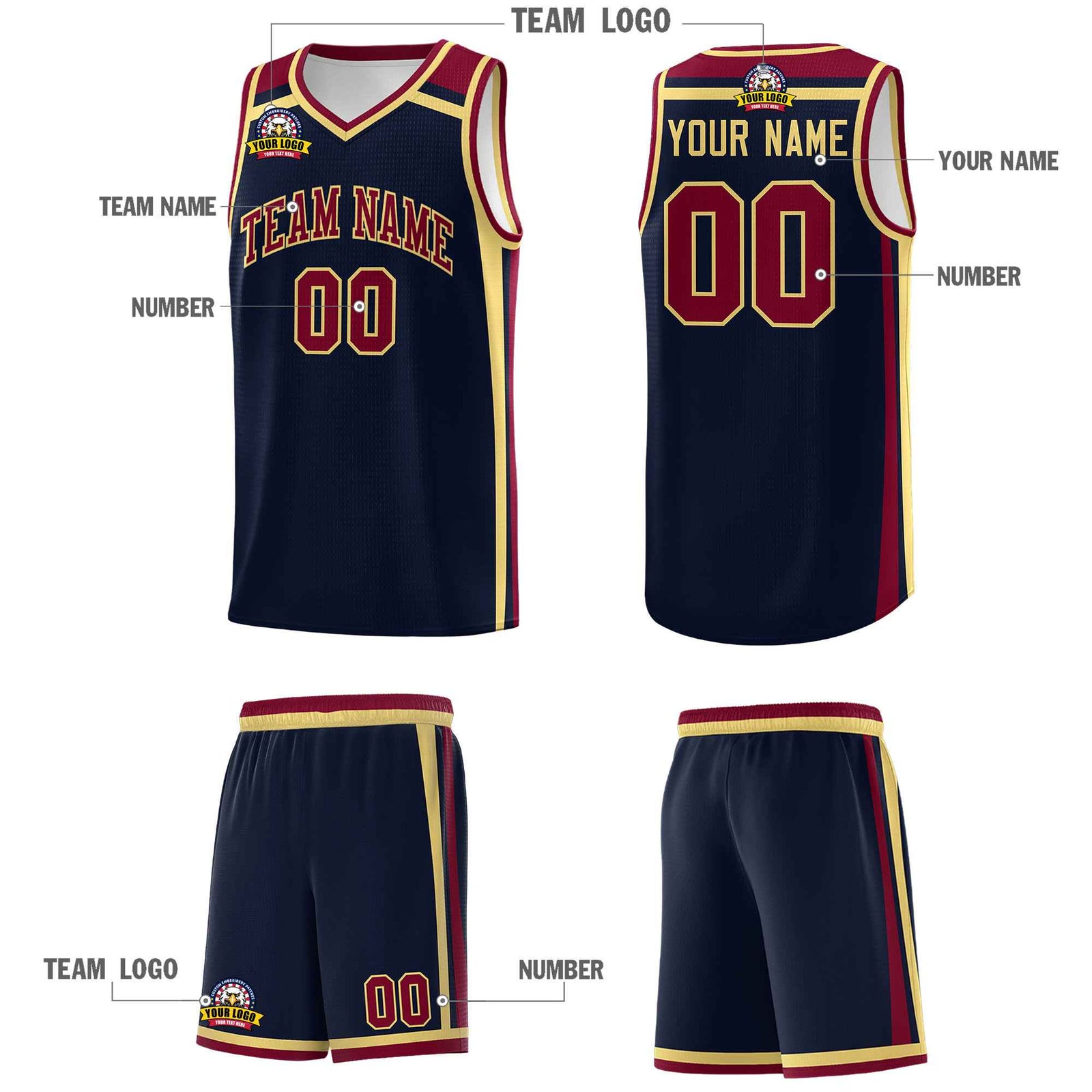 Custom Navy Khaki Crimson Trendy Color Charge Series Sports Uniform Basketball Jersey