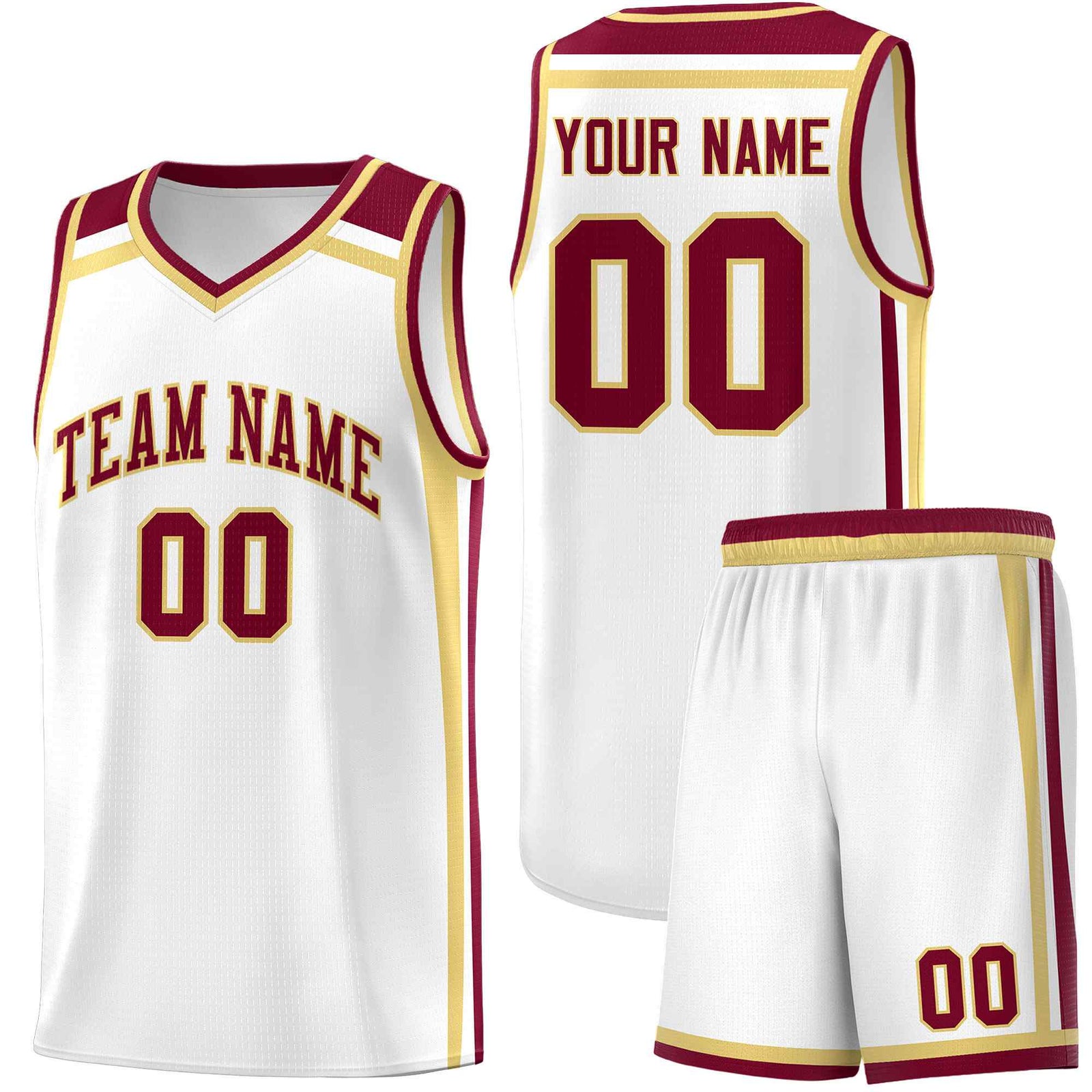 Custom White Khaki Crimson Trendy Color Charge Series Sports Uniform Basketball Jersey