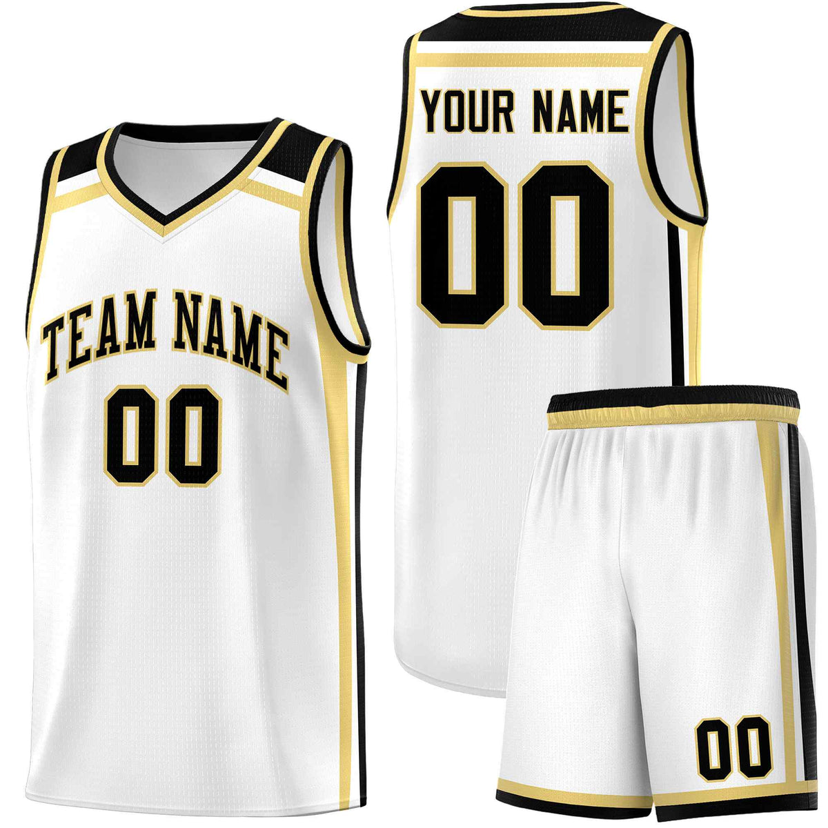 Custom White Khaki Black Trendy Color Charge Series Sports Uniform Basketball Jersey