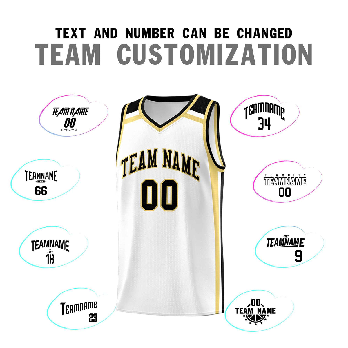 Custom White Khaki Black Trendy Color Charge Series Sports Uniform Basketball Jersey