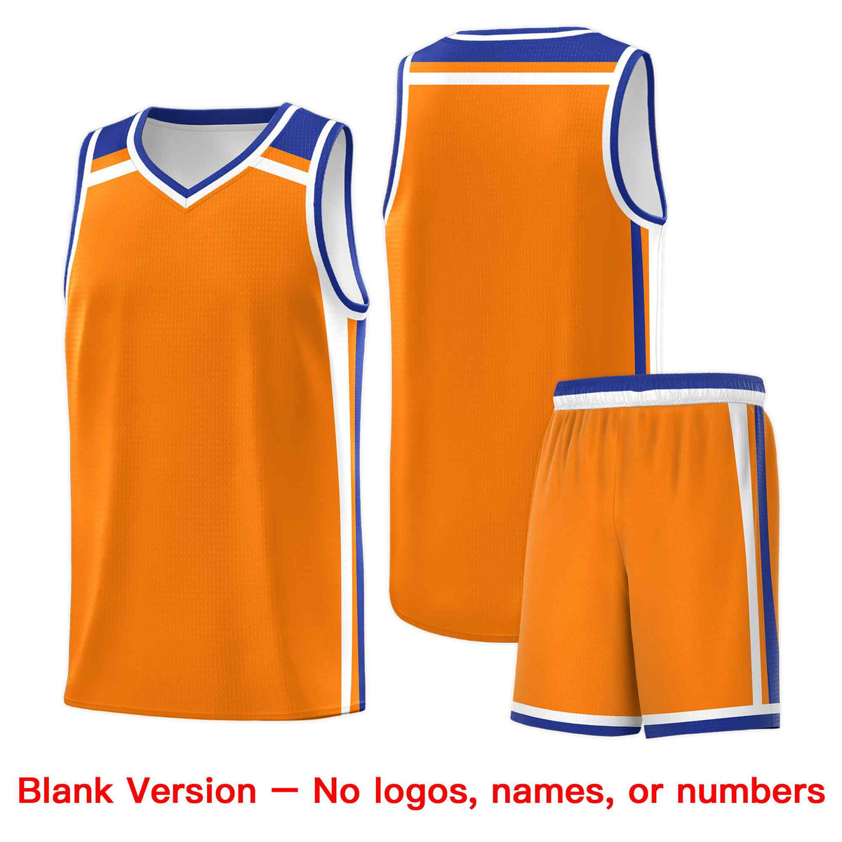 Custom Orange White Royal Blue Trendy Color Charge Series Sports Uniform Basketball Jersey