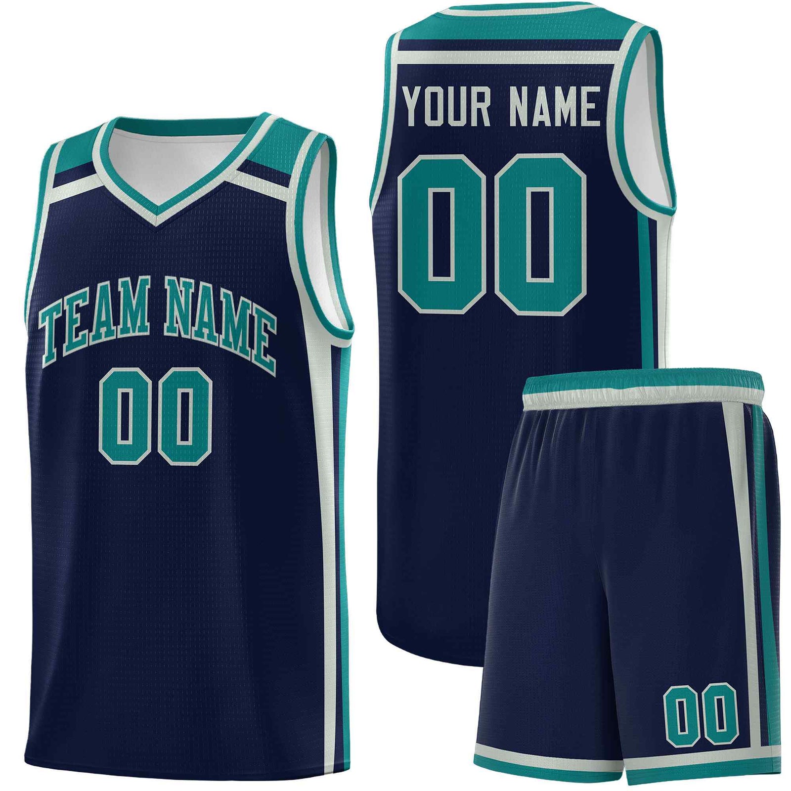Custom Navy Gray Teal Trendy Color Charge Series Sports Uniform Basketball Jersey