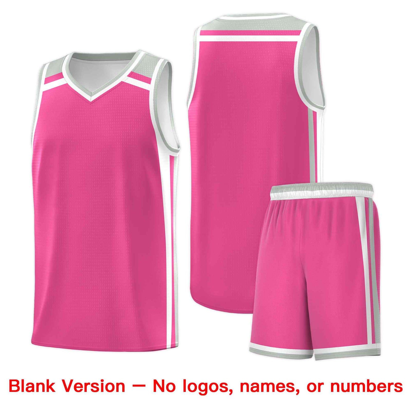 Custom Pink White Gray Trendy Color Charge Series Sports Uniform Basketball Jersey