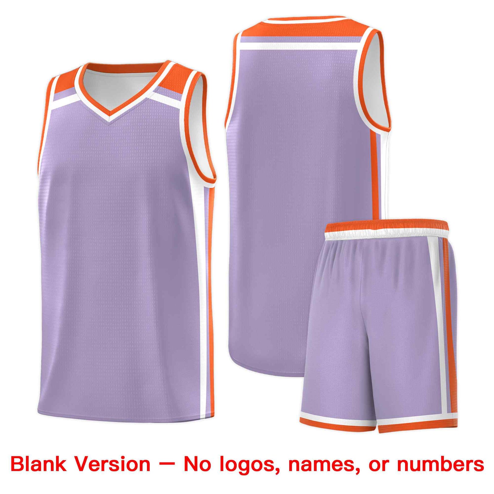 Custom Light Purple Orange White Trendy Color Charge Series Sports Uniform Basketball Jersey