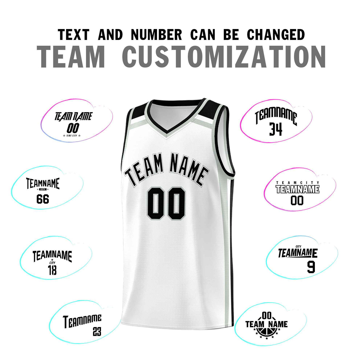 Custom White Gray Black Trendy Color Charge Series Sports Uniform Basketball Jersey