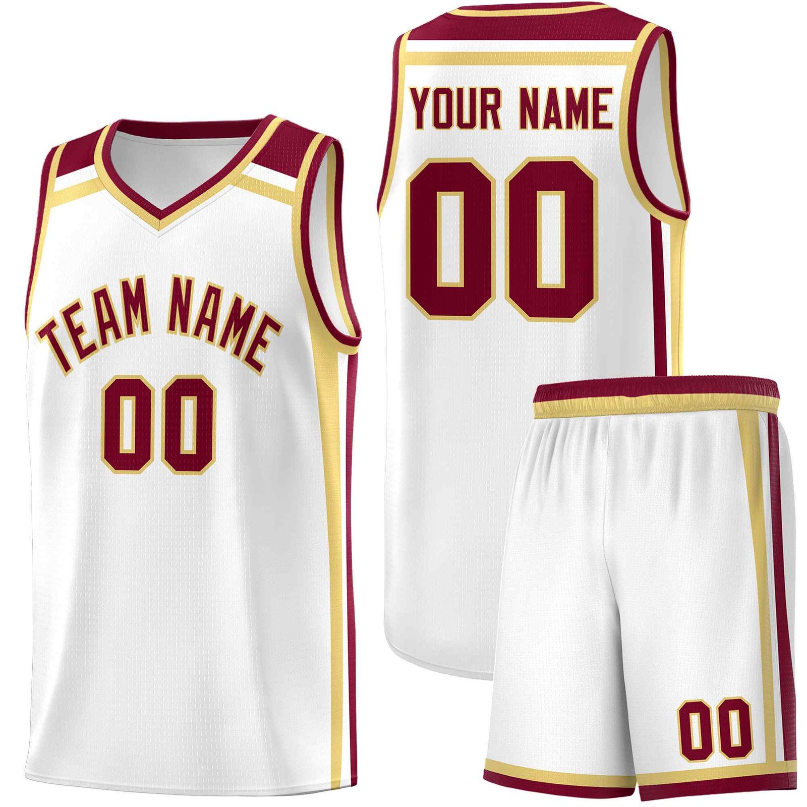 Custom White Khaki Crimson Trendy Color Charge Series Sports Uniform Basketball Jersey