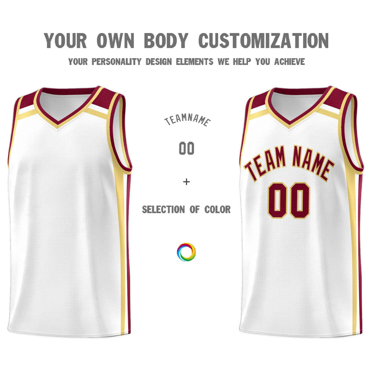 Custom White Khaki Crimson Trendy Color Charge Series Sports Uniform Basketball Jersey