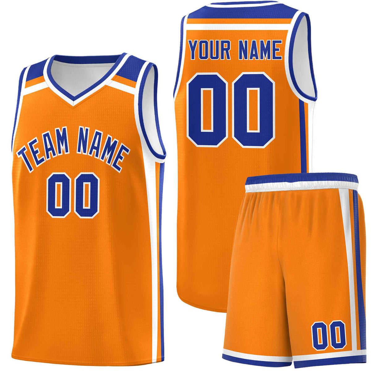 Custom Orange White Royal Blue Trendy Color Charge Series Sports Uniform Basketball Jersey