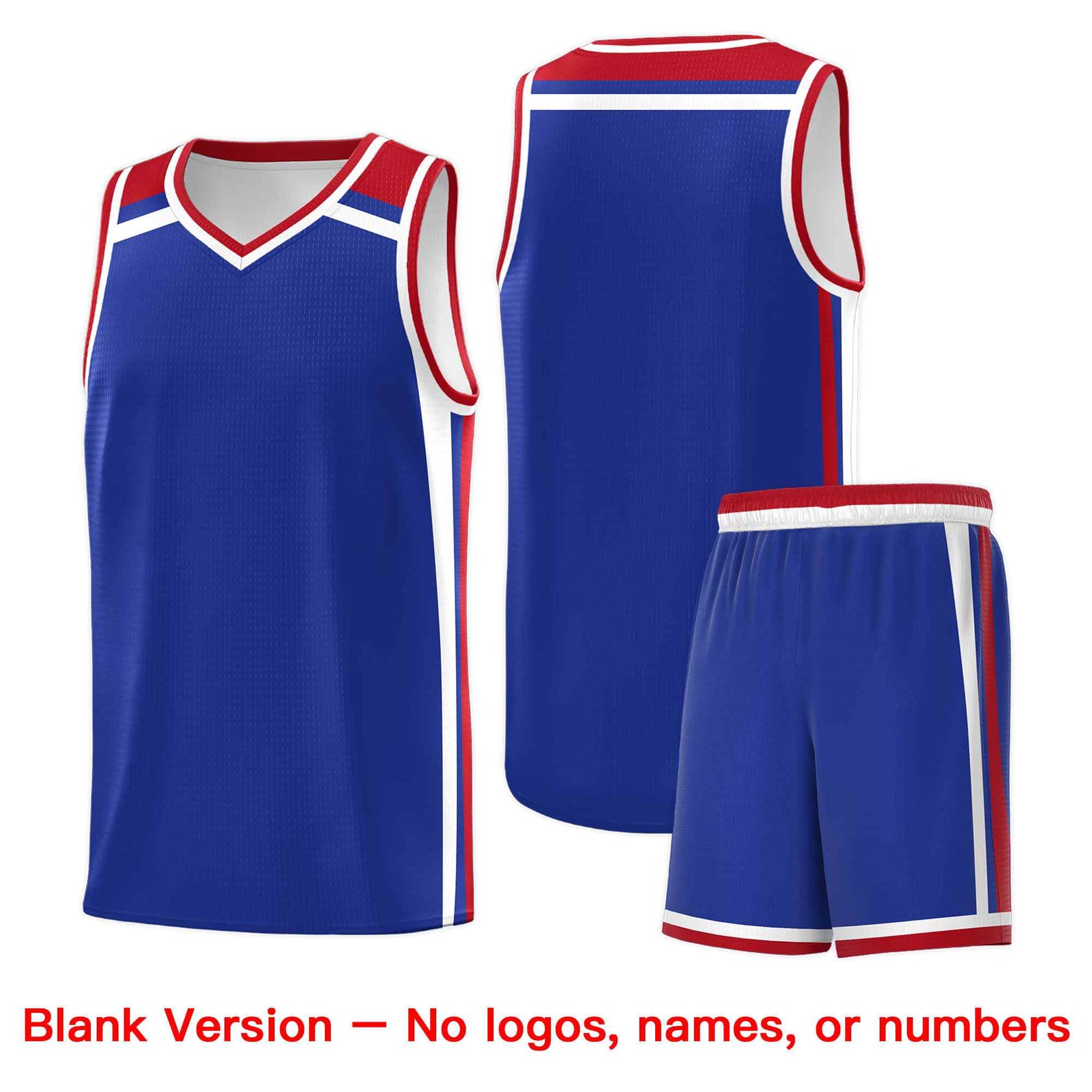Custom Royal Blue Red White Trendy Color Charge Series Sports Uniform Basketball Jersey