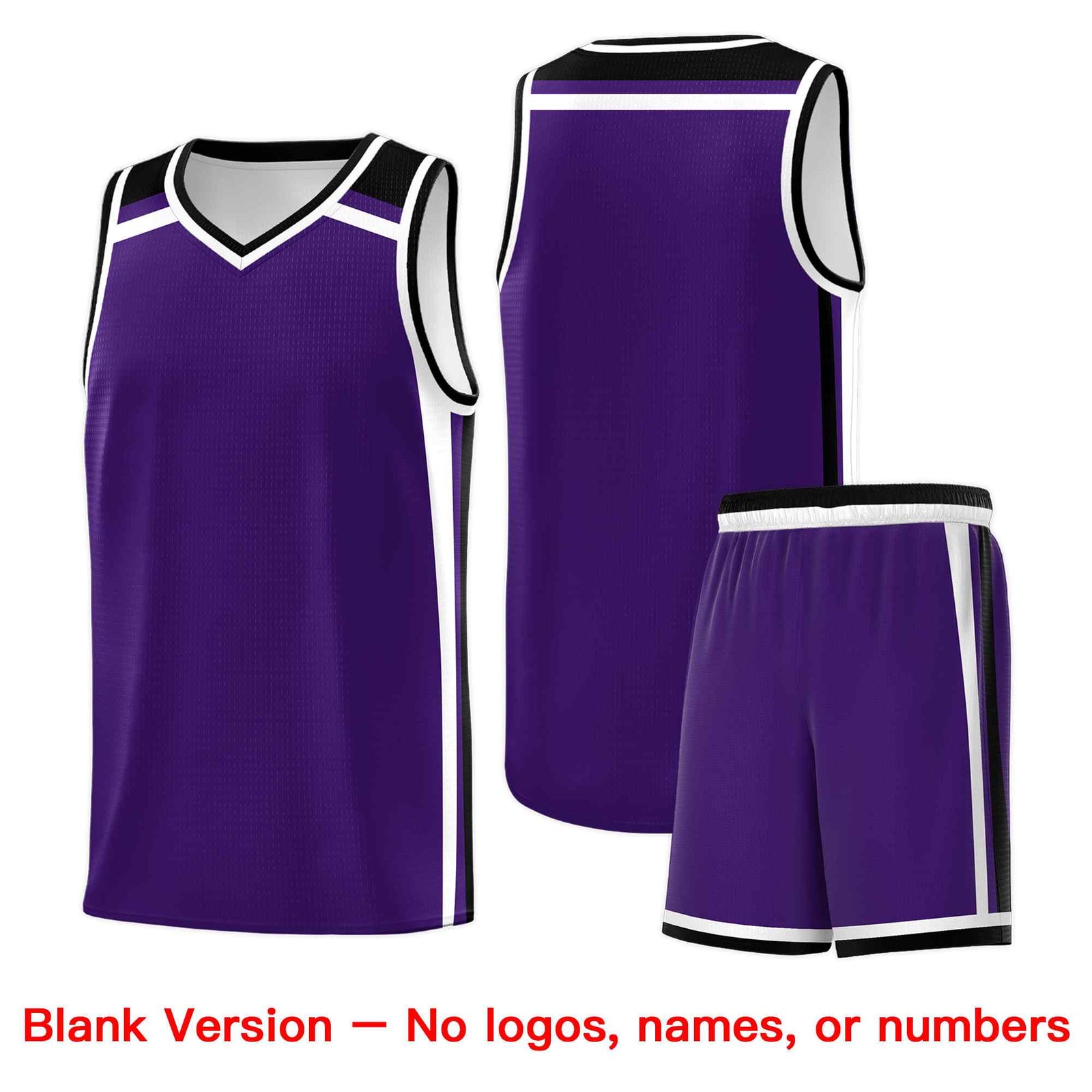 Custom Purple White Black Trendy Color Charge Series Sports Uniform Basketball Jersey