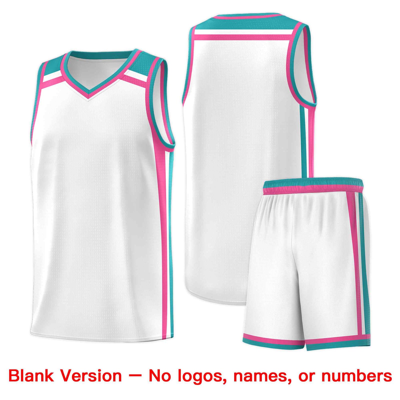 Custom White Pink Aqua Trendy Color Charge Series Sports Uniform Basketball Jersey