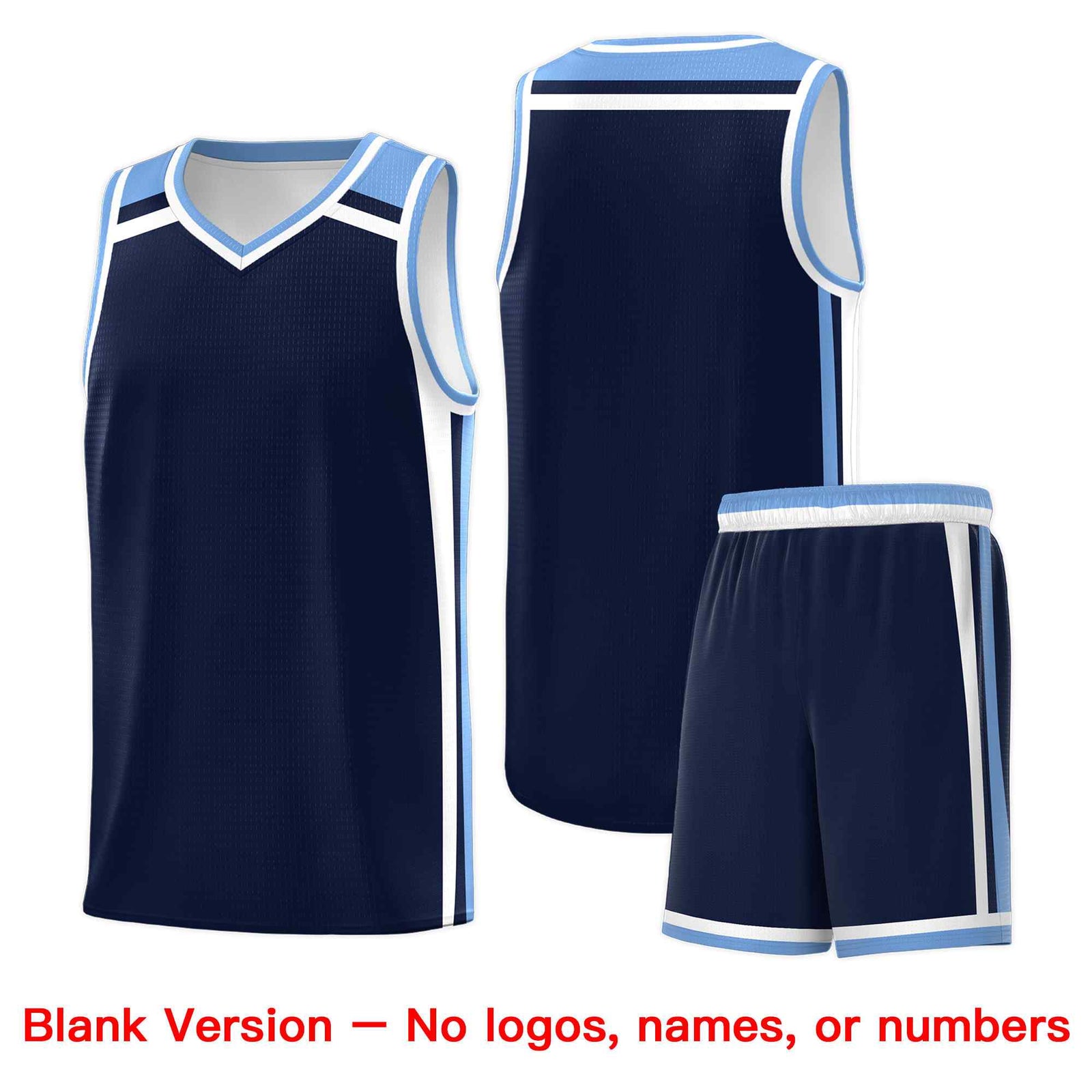 Custom Navy Light Blue White Trendy Color Charge Series Sports Uniform Basketball Jersey