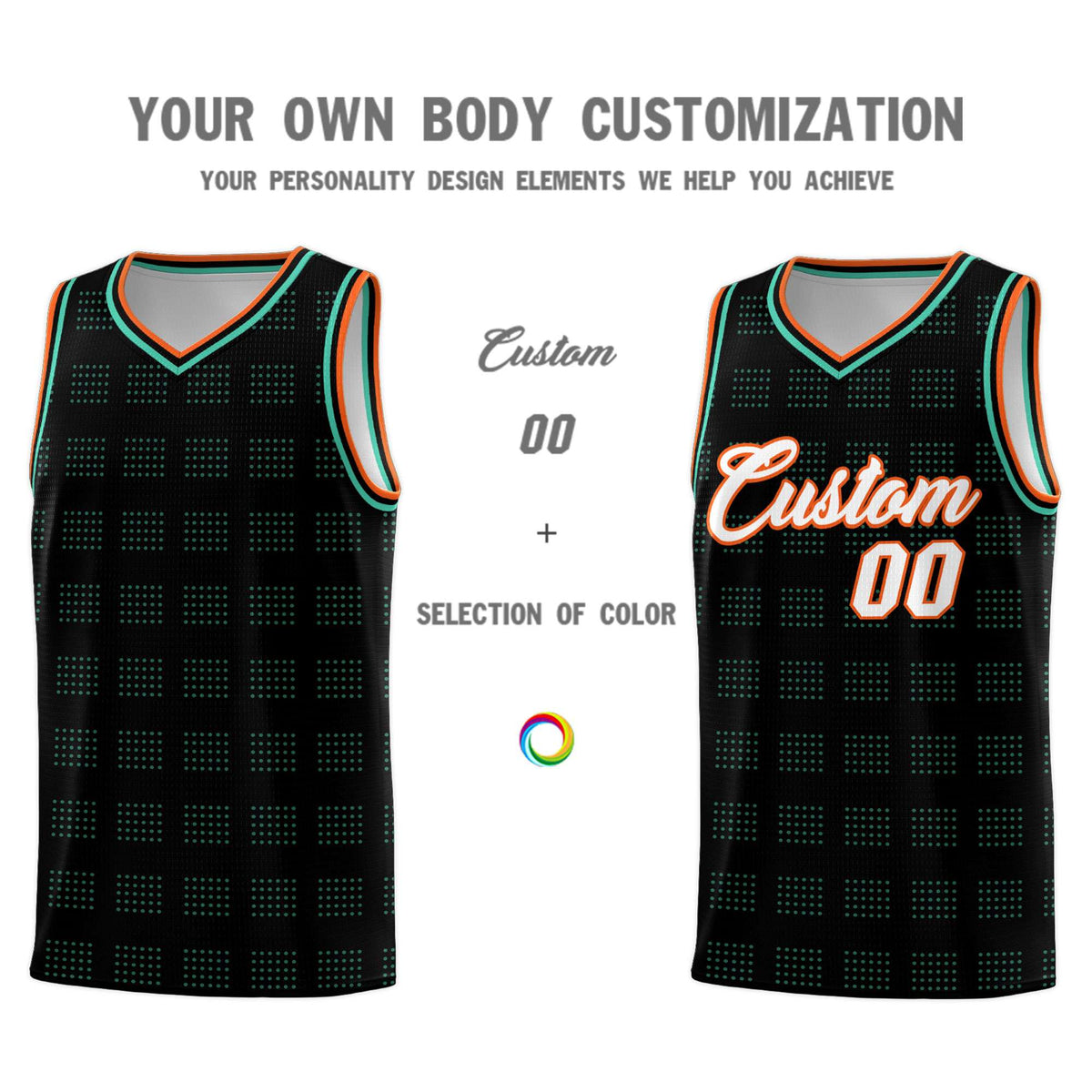 Custom Black Bright Green Trailblazer Dot Pattern Sports Uniform Basketball Jersey