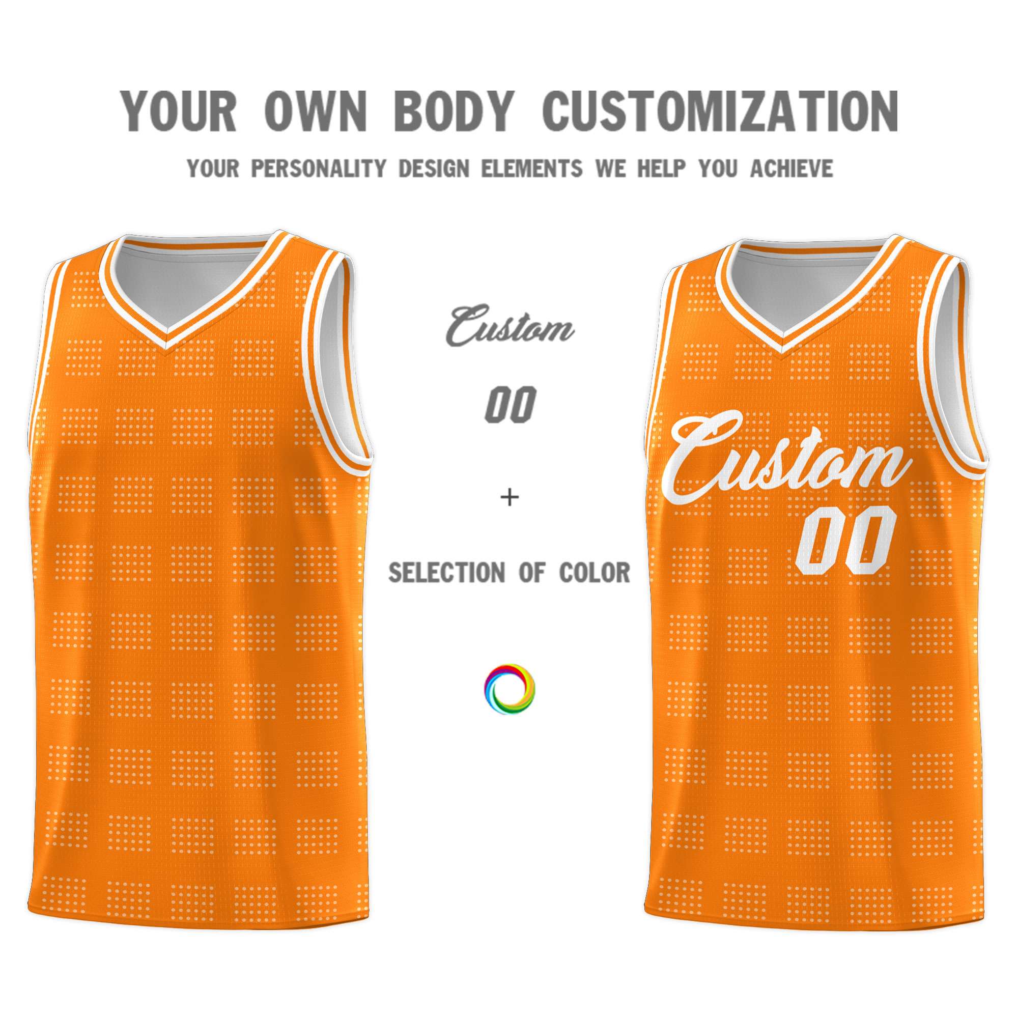 Custom Orange White Trailblazer Dot Pattern Sports Uniform Basketball Jersey