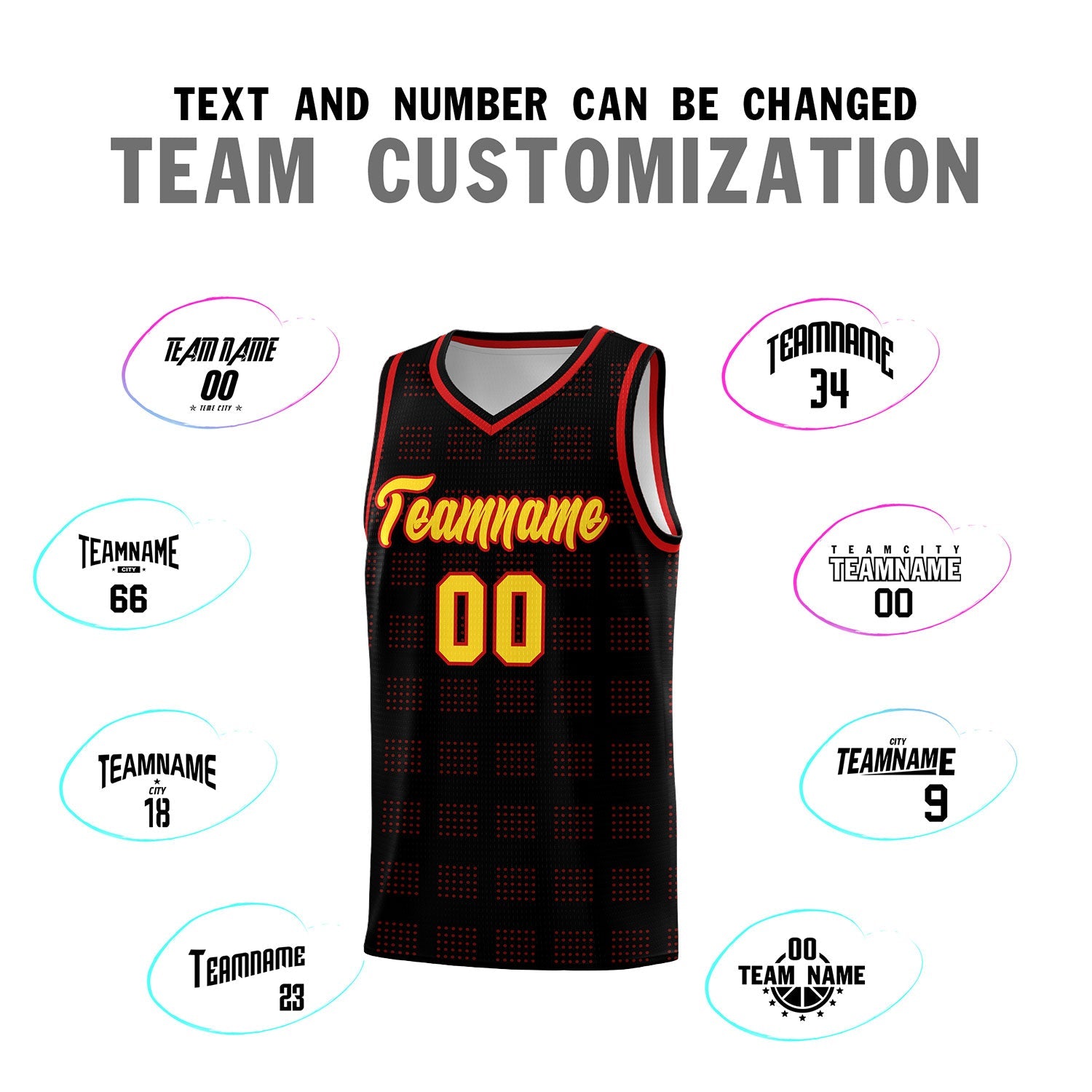 Custom Black Red Trailblazer Dot Pattern Sports Uniform Basketball Jersey