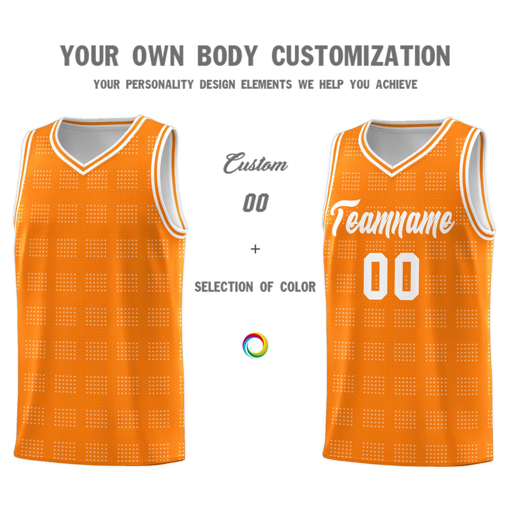 Custom Orange White Trailblazer Dot Pattern Sports Uniform Basketball Jersey