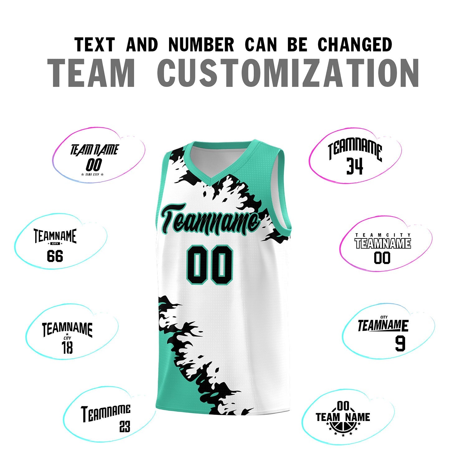 Custom White Black-Bright Green Sparkle Print Pattern Basketball Kits