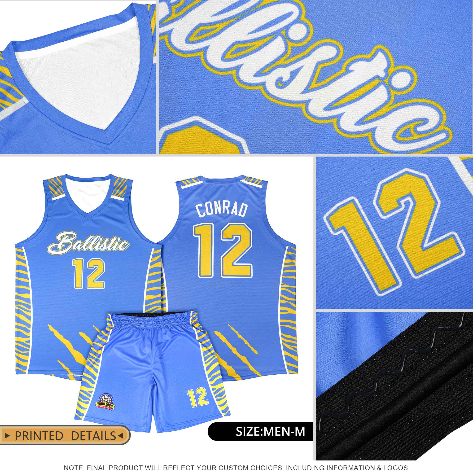 Custom Black Personalized Tiger Claw Pattern Sports Uniform Basketball Jersey