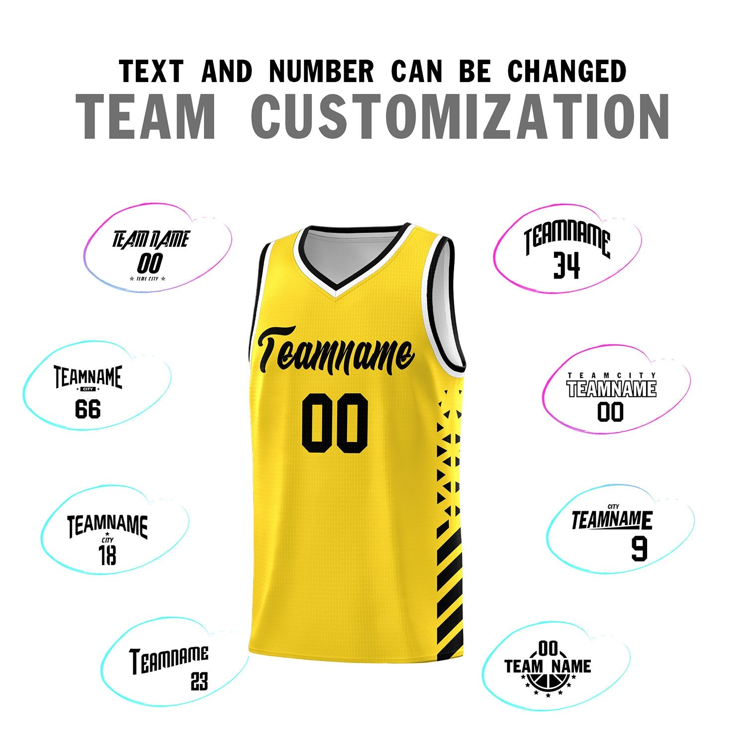 Custom Gold Black White Side Diamond Shapes Stripes Basketball Jersey | For Men,Sublimation Printed,Perfect for Teams,Perfect for Coaches | KXKSHOP