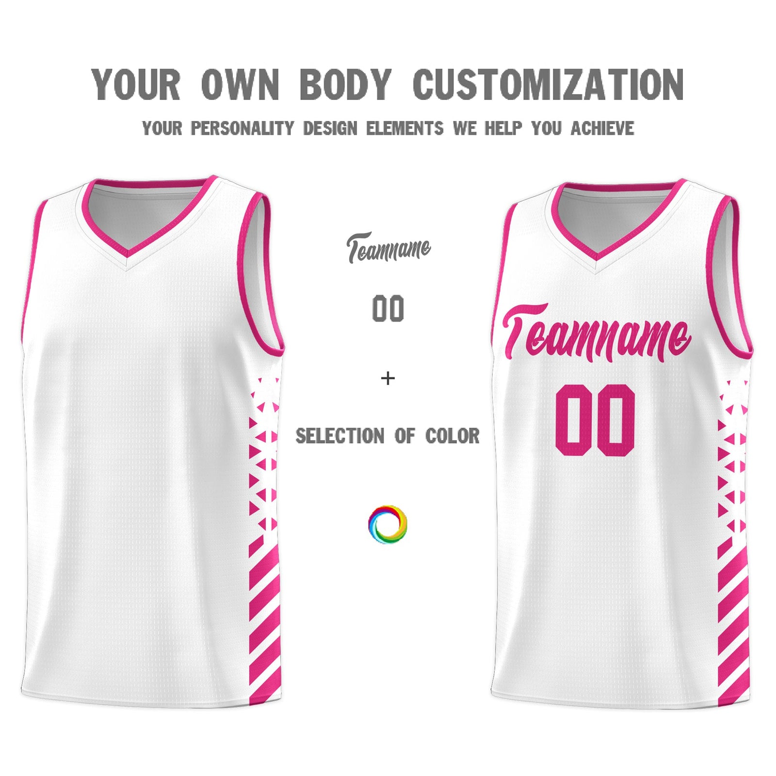 Custom White Rose Red Side Diamond Shapes Stripes Basketball Jersey | For Men,Sublimation Printed,Perfect for Teams,Perfect for Coaches | KXKSHOP