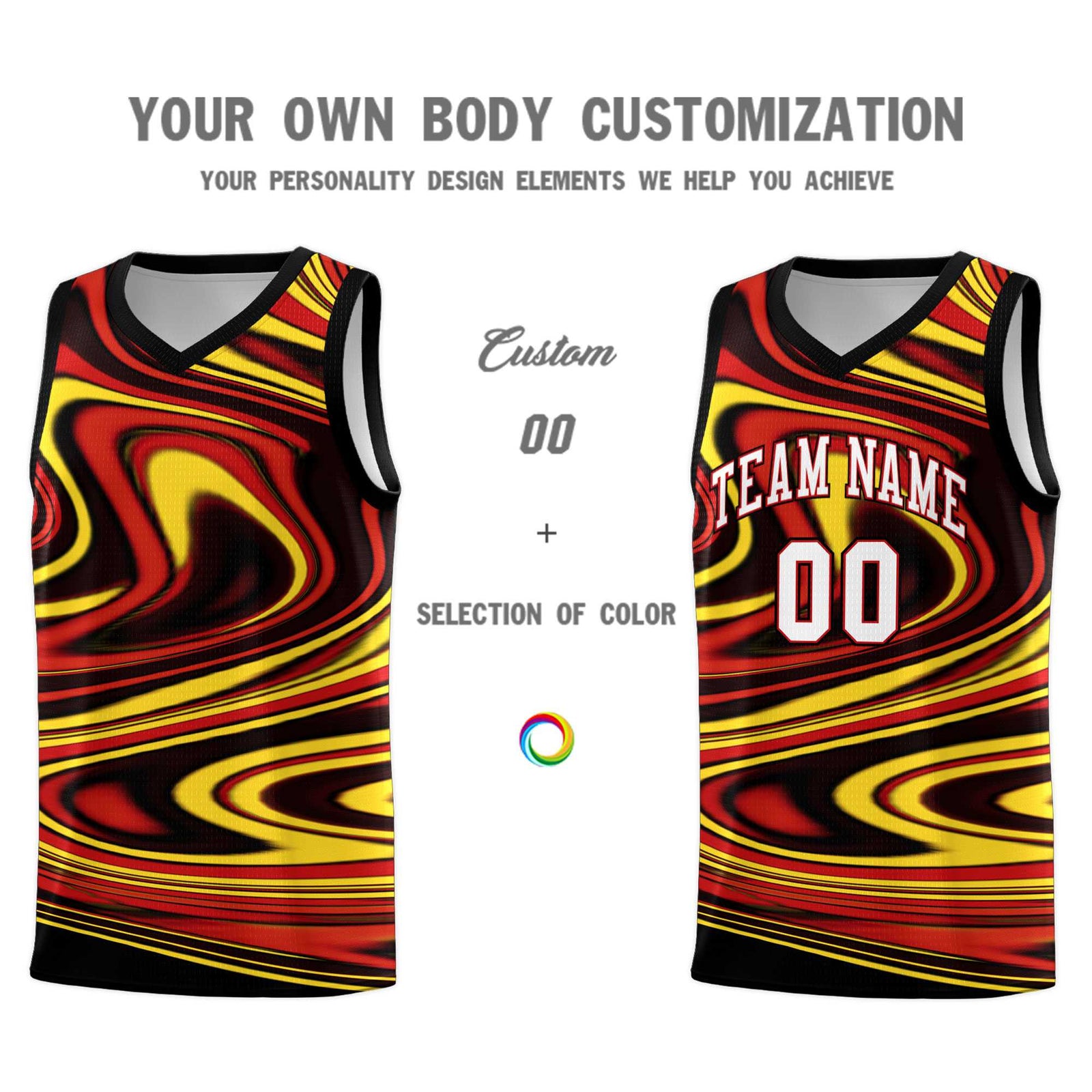 Custom Black Red Graffiti Pattern Fluids Style Sports Uniform Basketball Jersey Sets