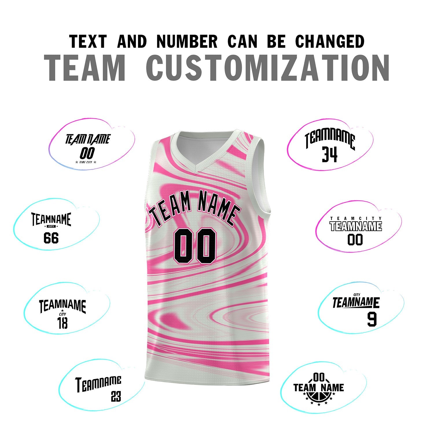 Custom Gray Pink Graffiti Pattern Fluids Style Sports Uniform Basketball Jersey Sets