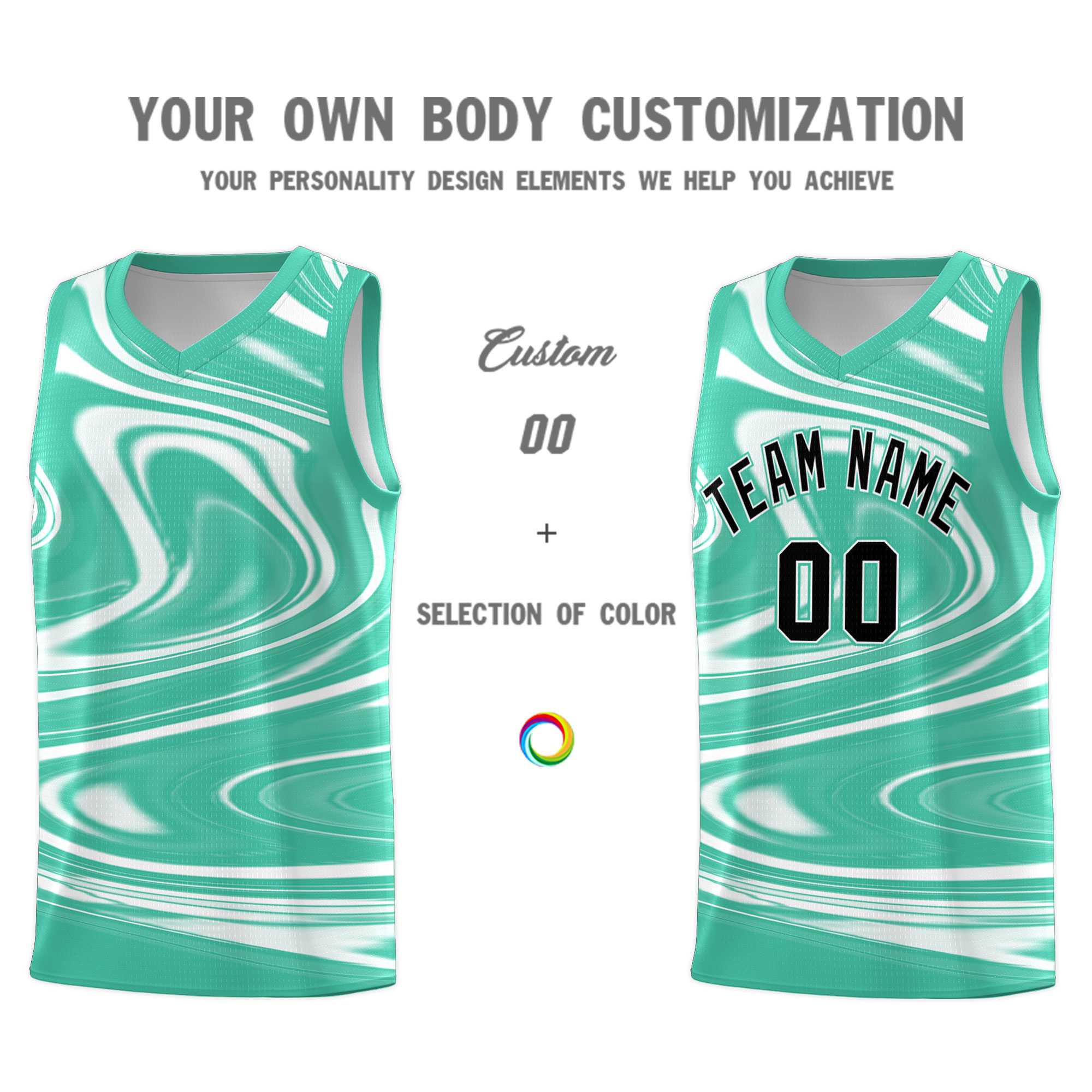 Custom Bright Green White Graffiti Pattern Fluids Style Sports Uniform Basketball Jersey Sets